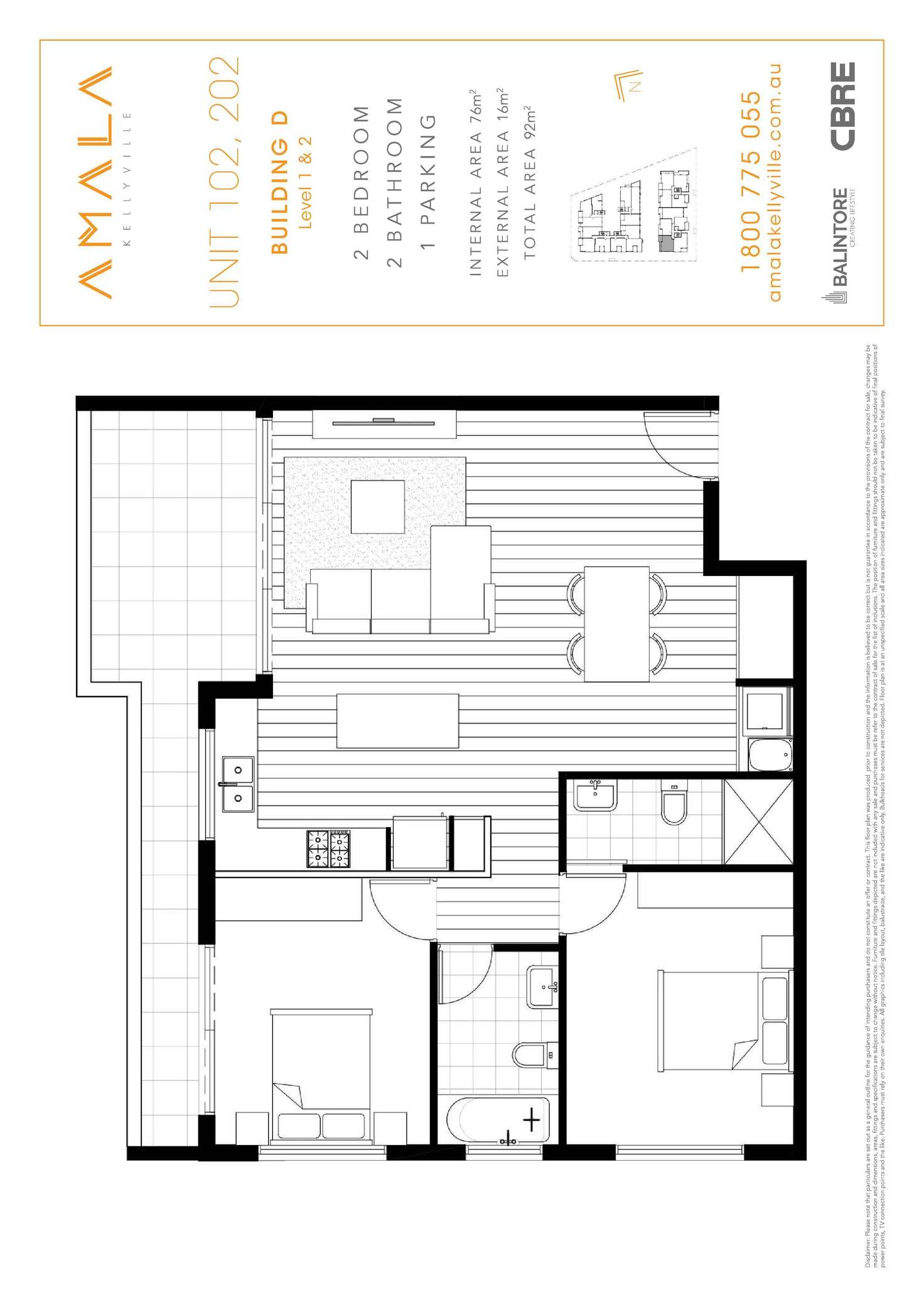 Floorplan of Homely apartment listing, D102/19 Withers Road, Kellyville NSW 2155