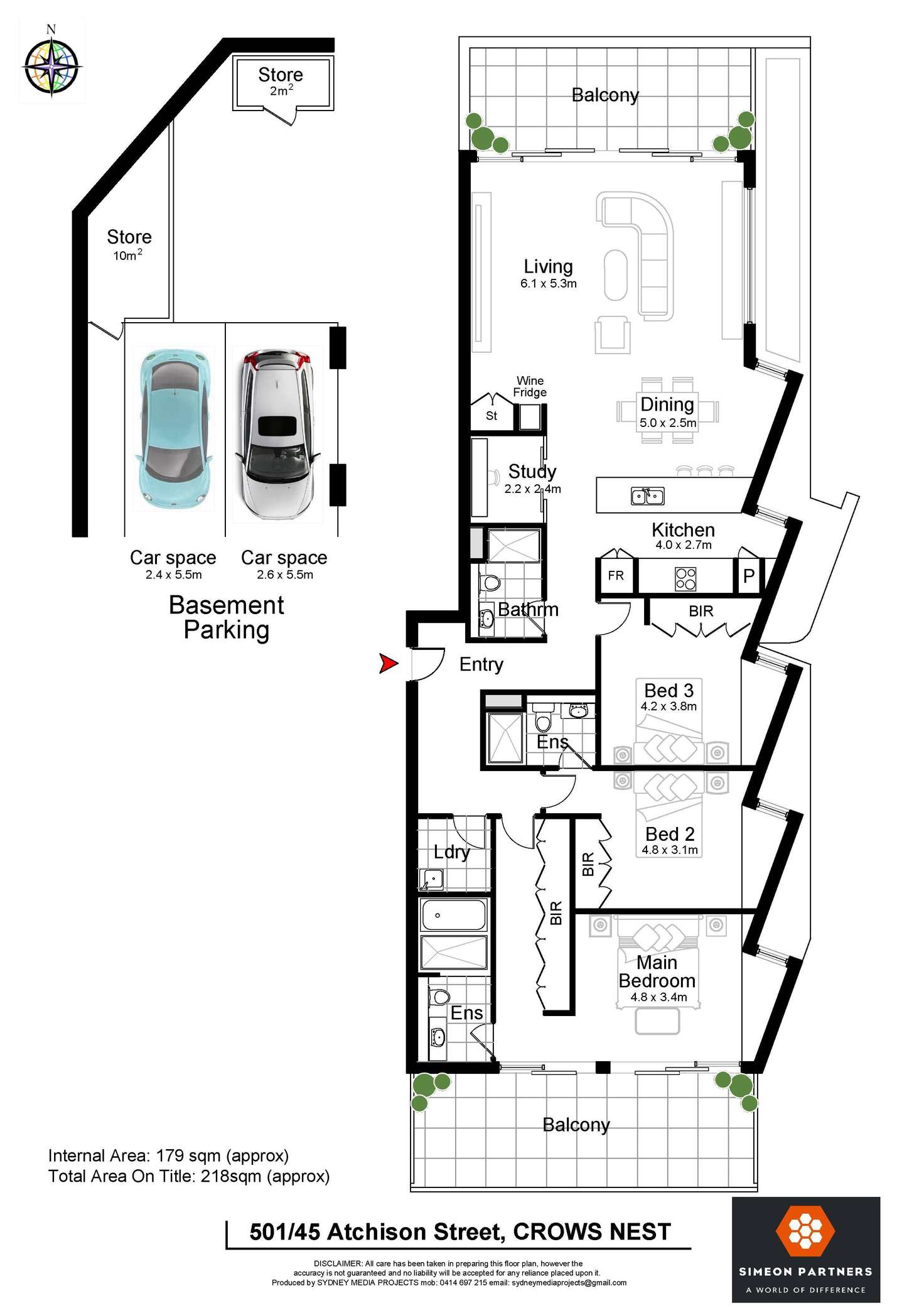 Floorplan of Homely apartment listing, 501/45 Atchison Street, Crows Nest NSW 2065
