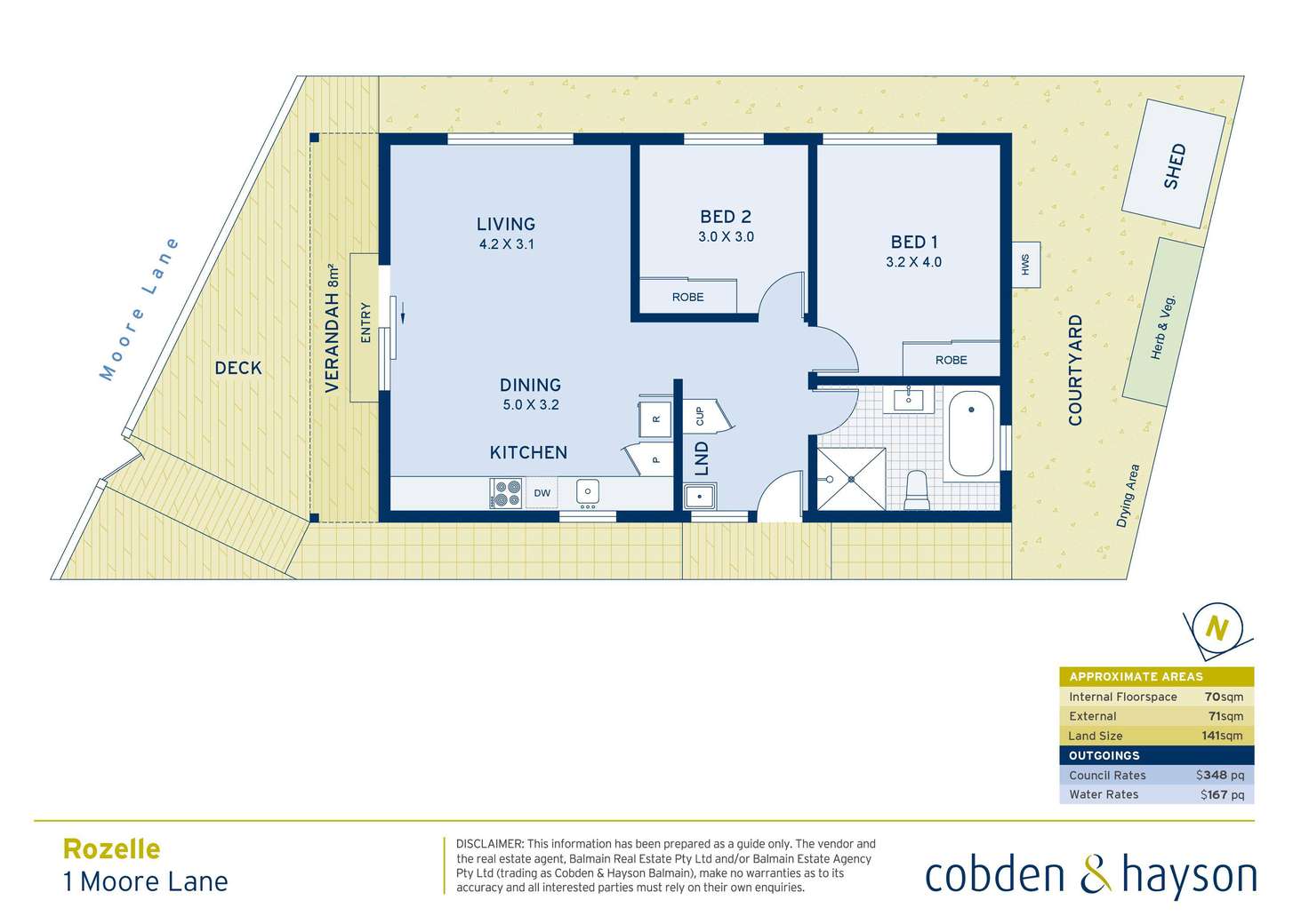 Floorplan of Homely house listing, 1 Moore Lane, Rozelle NSW 2039