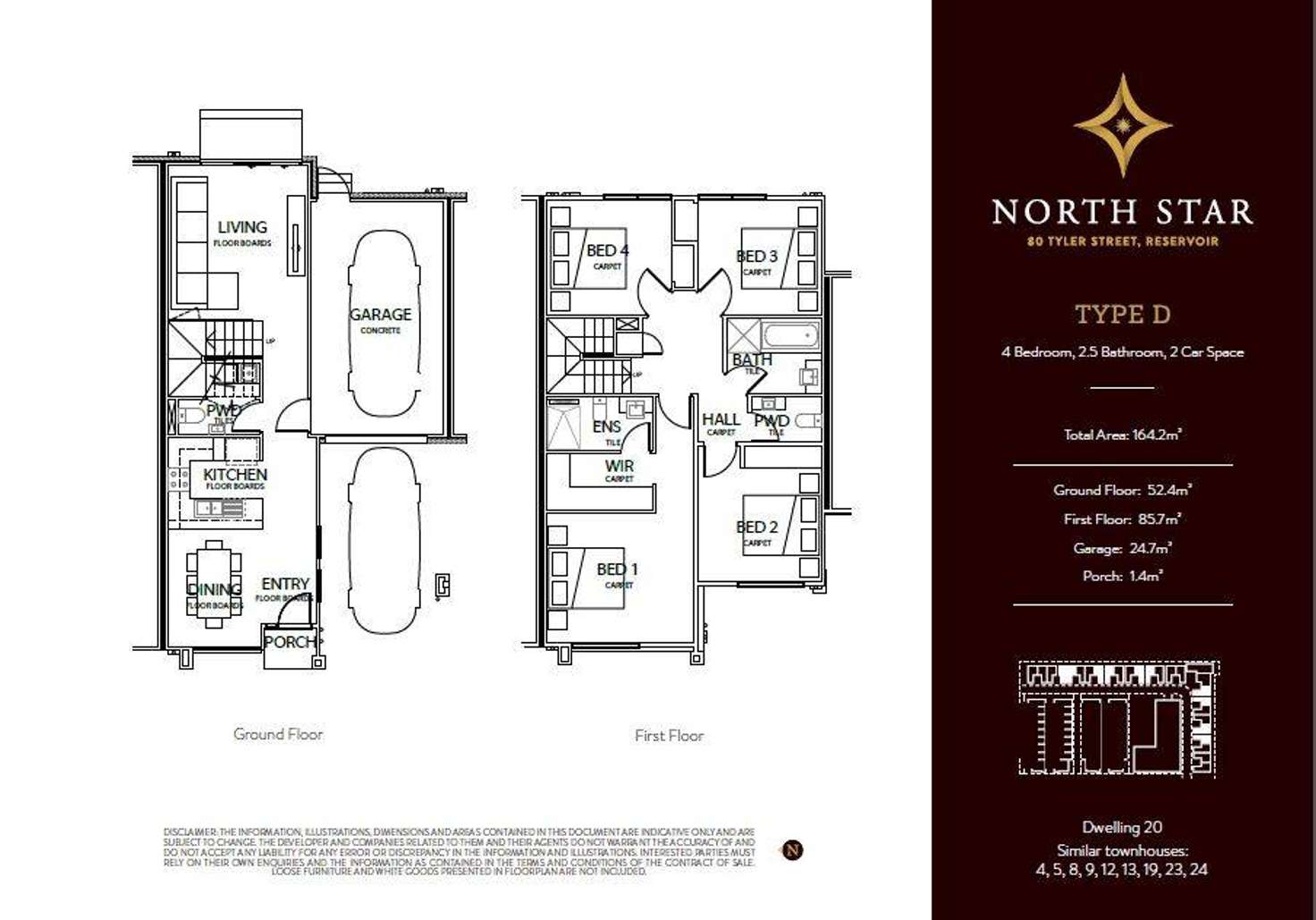 Floorplan of Homely townhouse listing, 8/74 Tyler Street, Reservoir VIC 3073