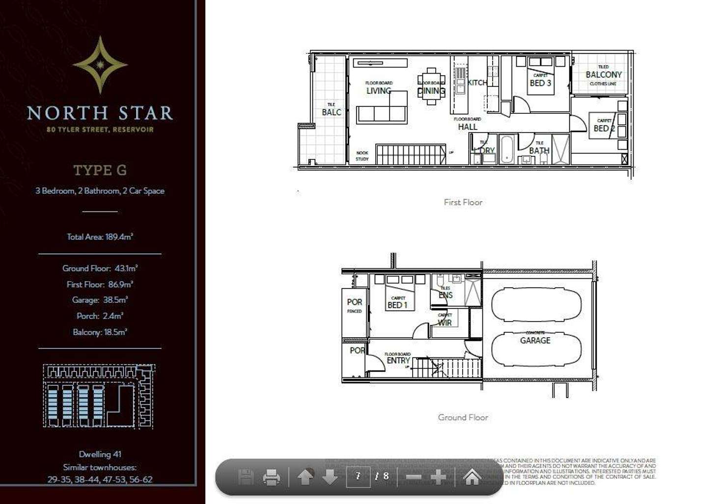 Floorplan of Homely townhouse listing, 5/84 Tyler Street, Reservoir VIC 3073