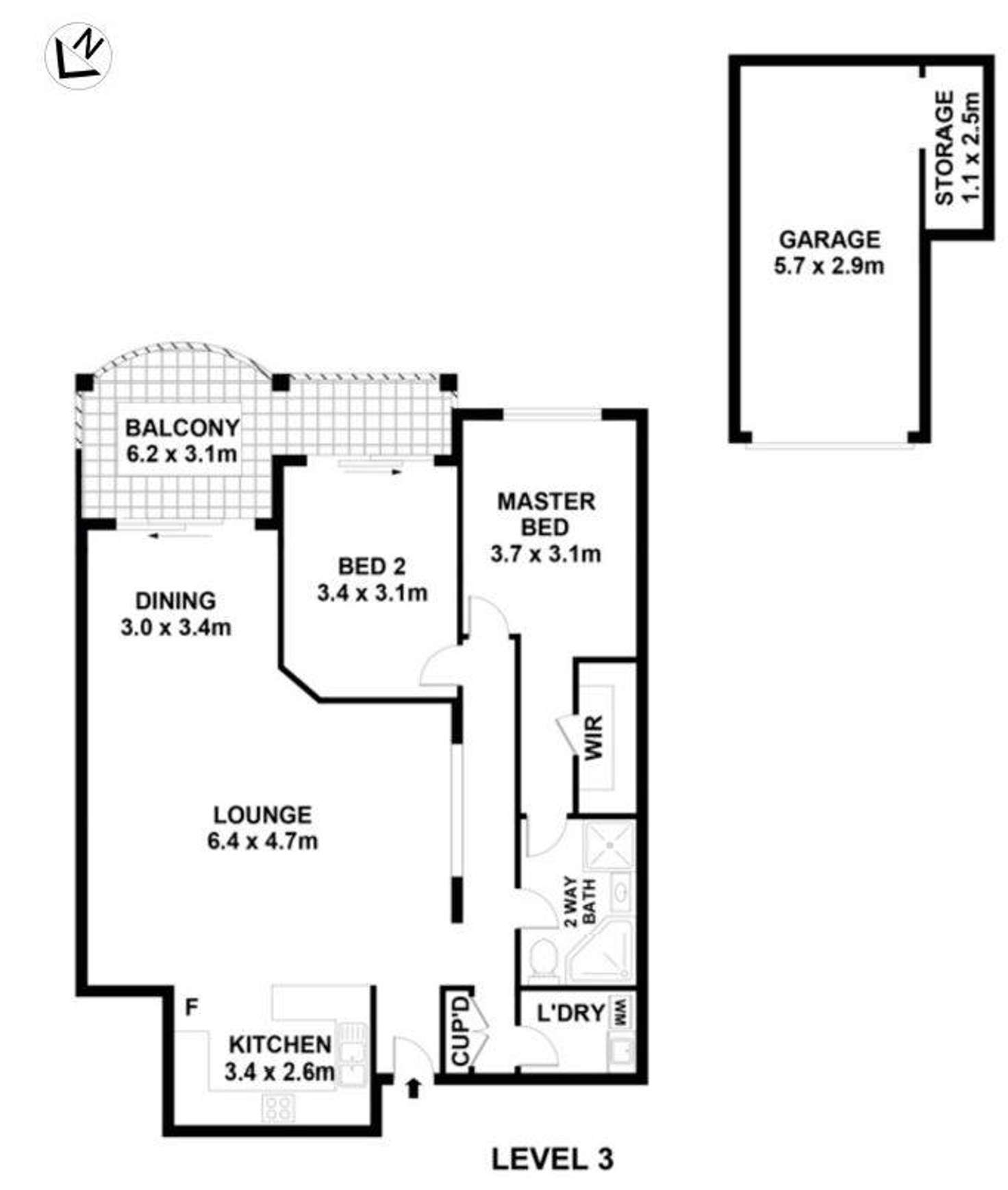 Floorplan of Homely unit listing, 23/81-87 Cecil Avenue, Castle Hill NSW 2154