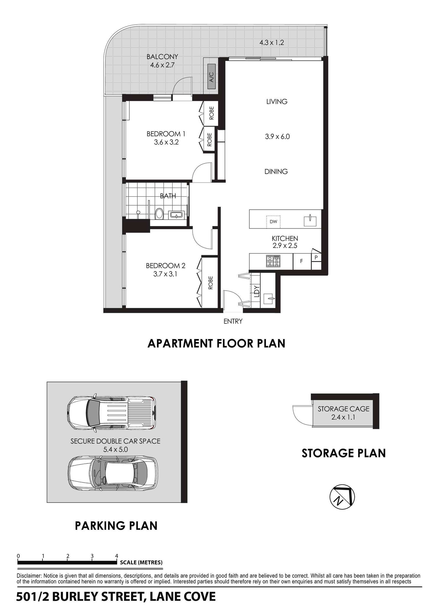 Floorplan of Homely apartment listing, 501/2 Burley Street, Lane Cove NSW 2066