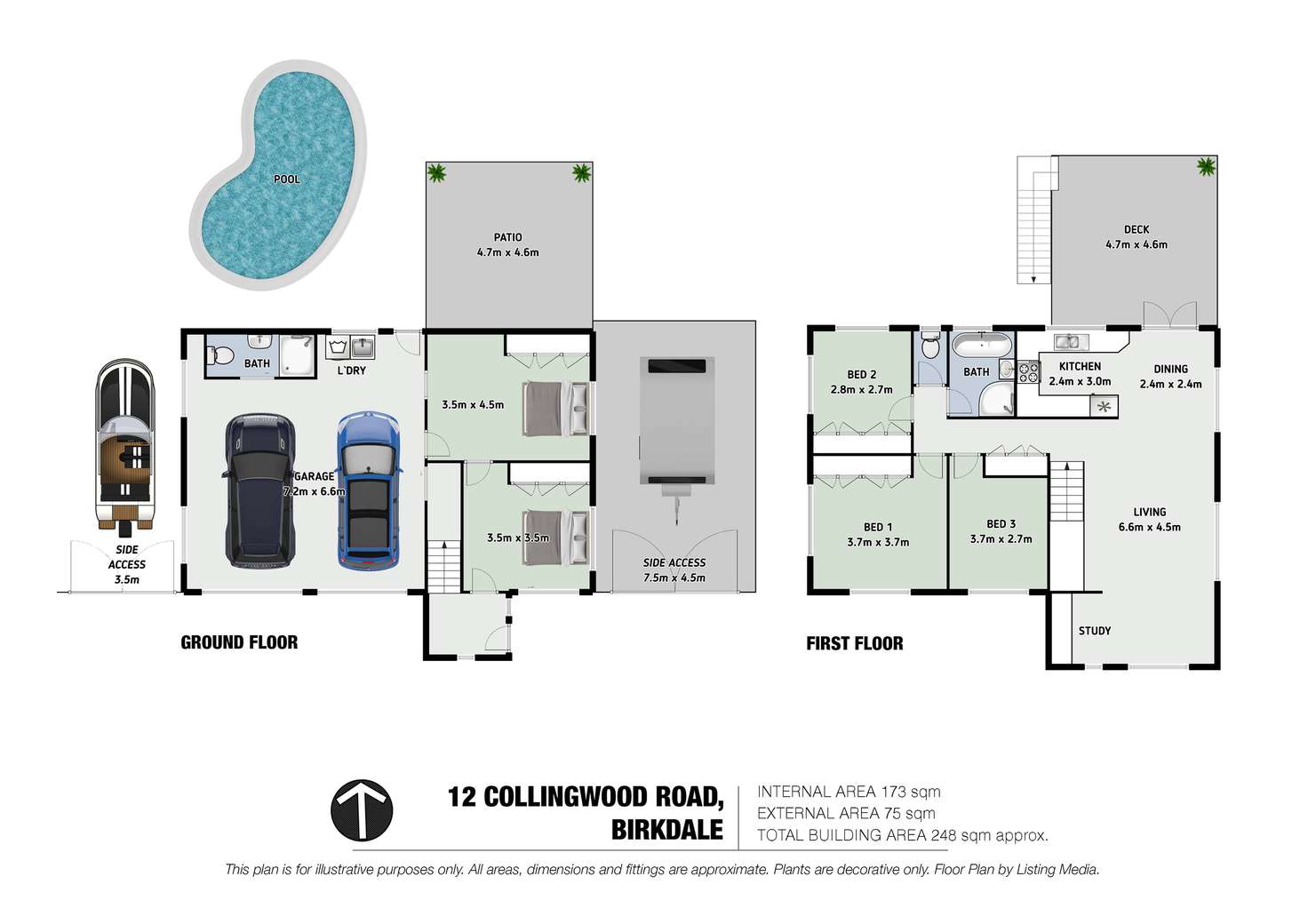 Floorplan of Homely house listing, 12 Collingwood Road, Birkdale QLD 4159