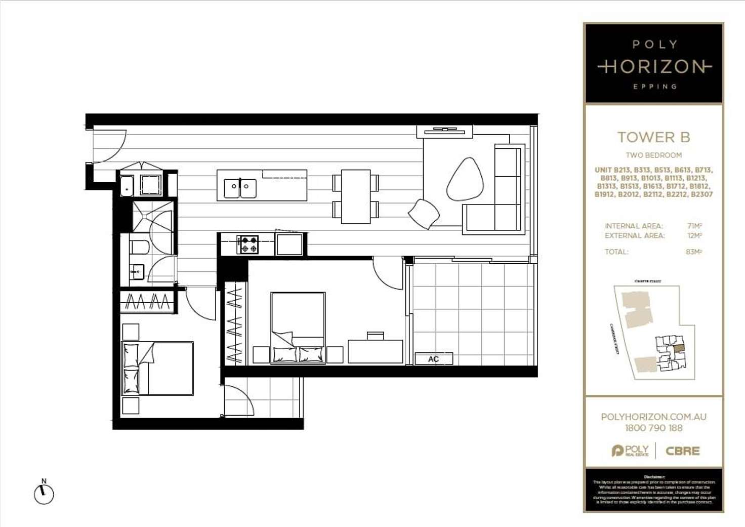 Floorplan of Homely apartment listing, B2011/26 Cambridge Street, Epping NSW 2121