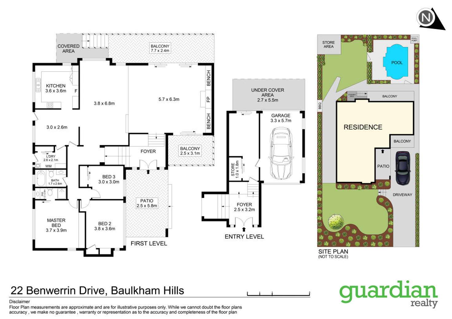 Floorplan of Homely house listing, 22 Benwerrin Avenue, Baulkham Hills NSW 2153