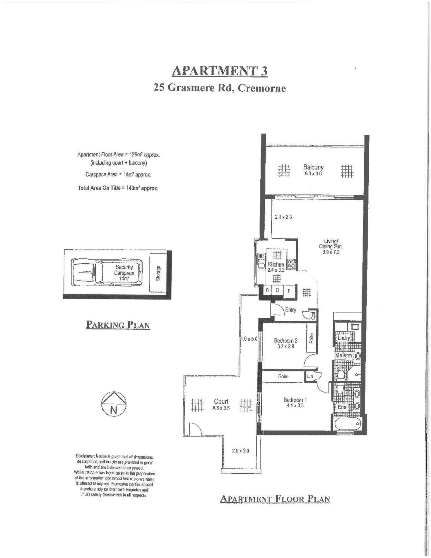 Floorplan of Homely apartment listing, 3/25-27 Grasmere Road, Cremorne NSW 2090
