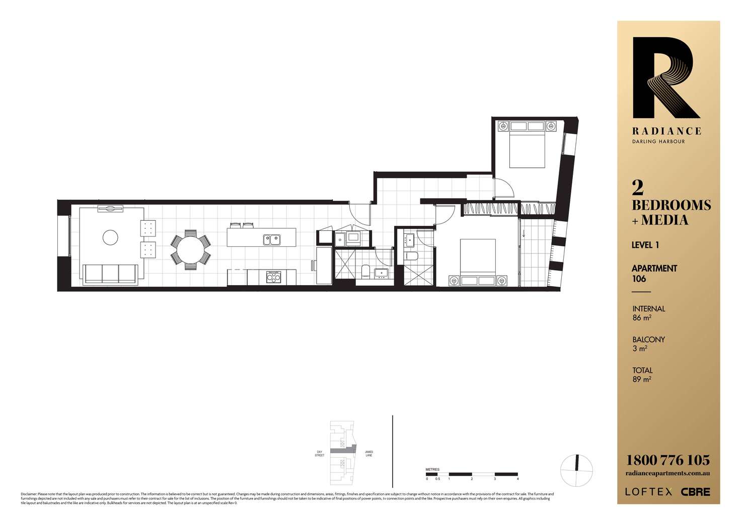Floorplan of Homely apartment listing, 106/188 Day Street, Sydney NSW 2000