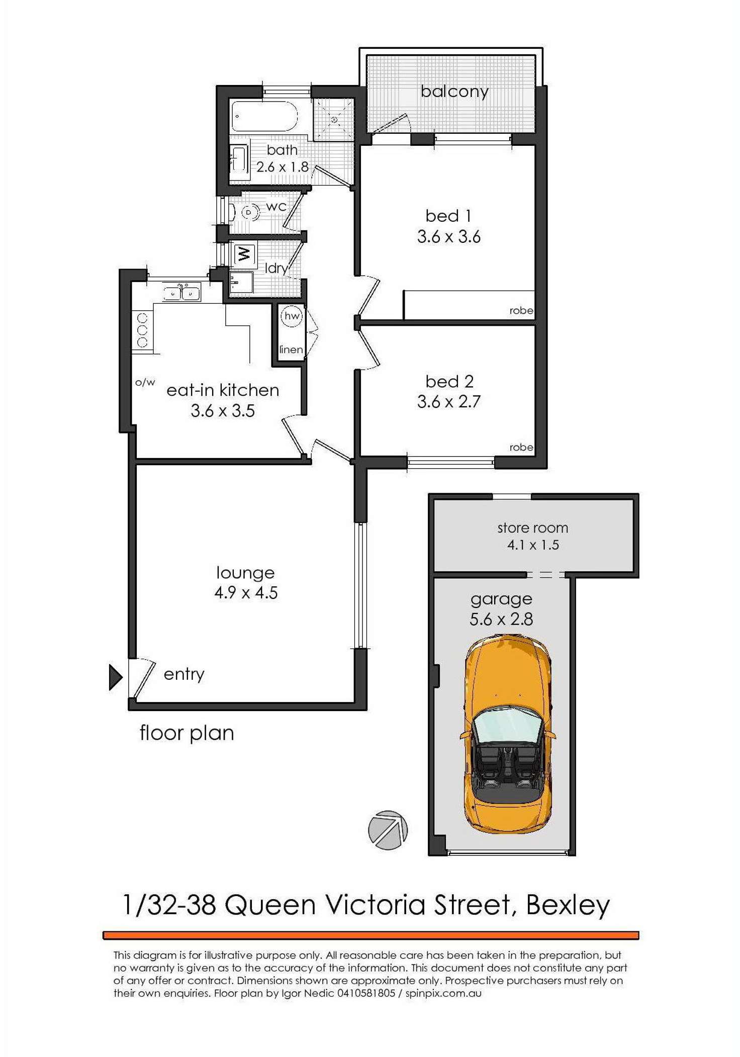 Floorplan of Homely apartment listing, 1/32-38 Queen Victoria Street, Bexley NSW 2207