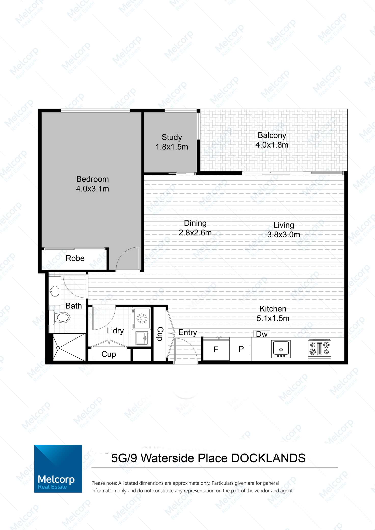 Floorplan of Homely apartment listing, 5G/9 Waterside Place, Docklands VIC 3008