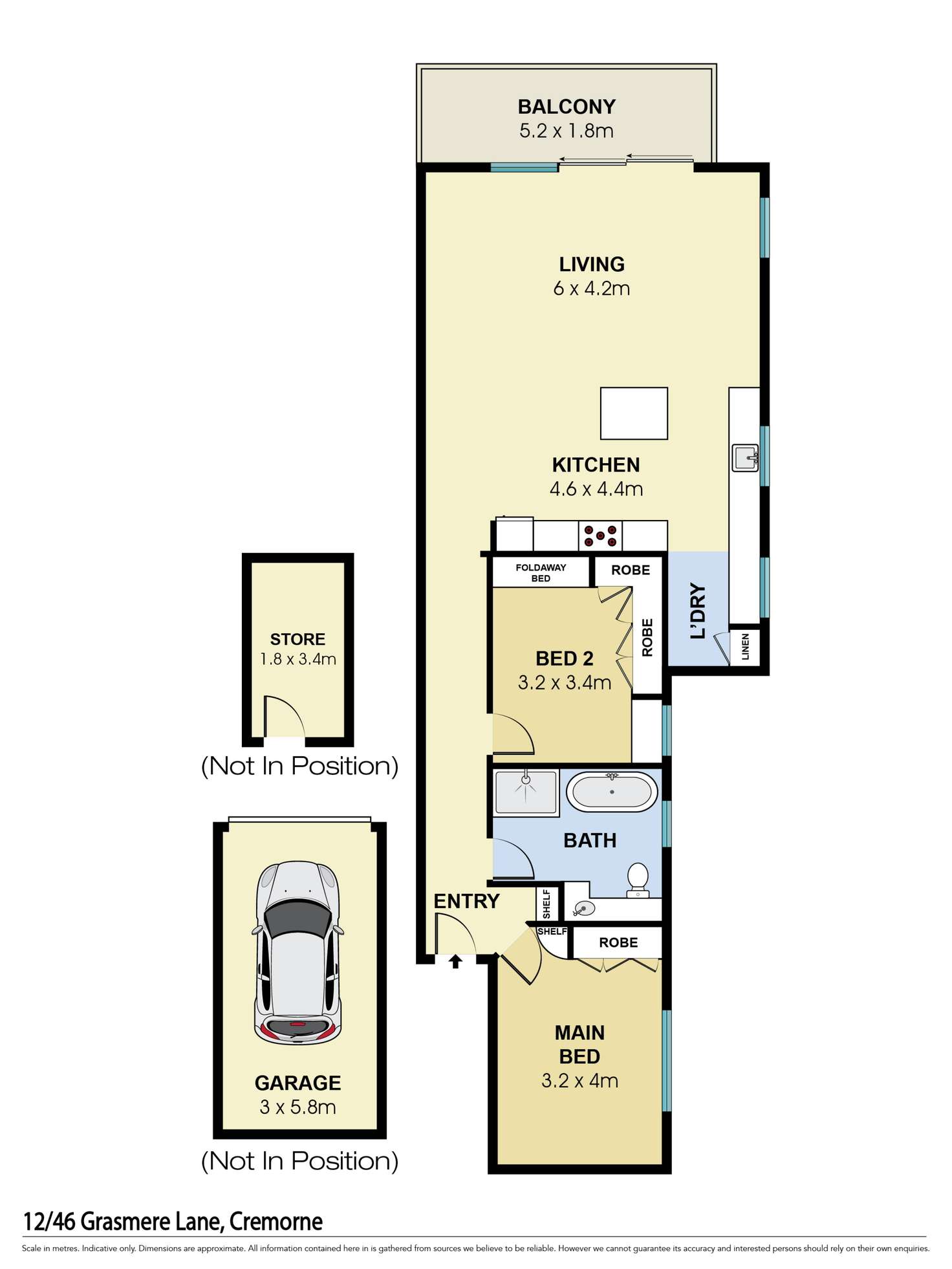 Floorplan of Homely apartment listing, 12/46 Grasmere Lane, Cremorne NSW 2090