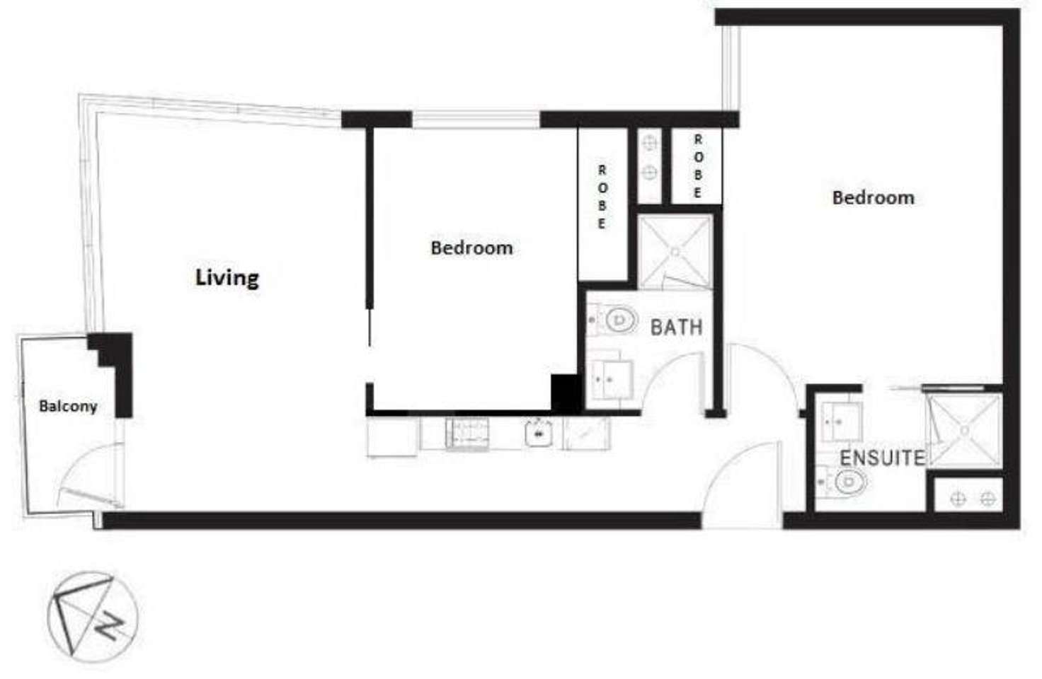 Floorplan of Homely apartment listing, 2106/8 Exploration Lane, Melbourne VIC 3000