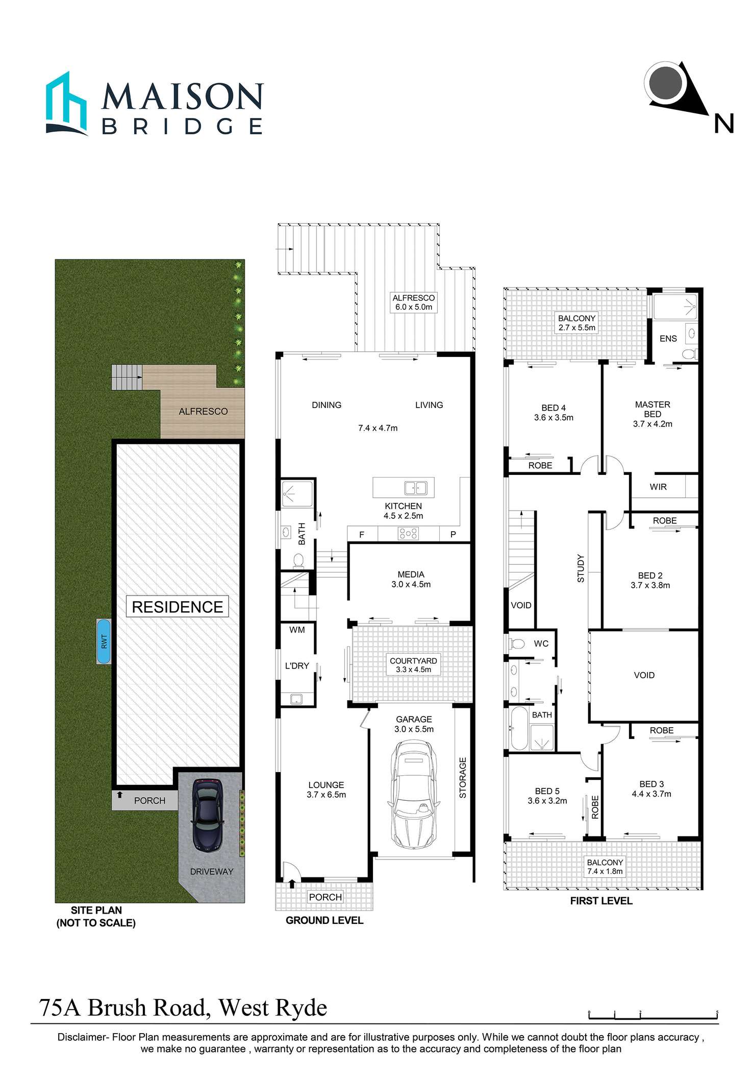 Floorplan of Homely semiDetached listing, 75A Brush Road, West Ryde NSW 2114