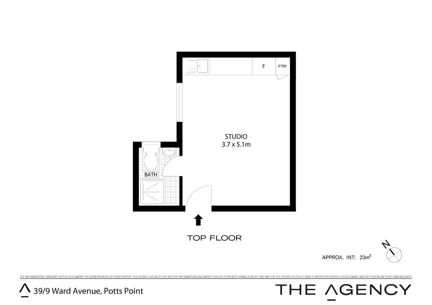 Floorplan of Homely apartment listing, 39/9 Ward Avenue, Potts Point NSW 2011