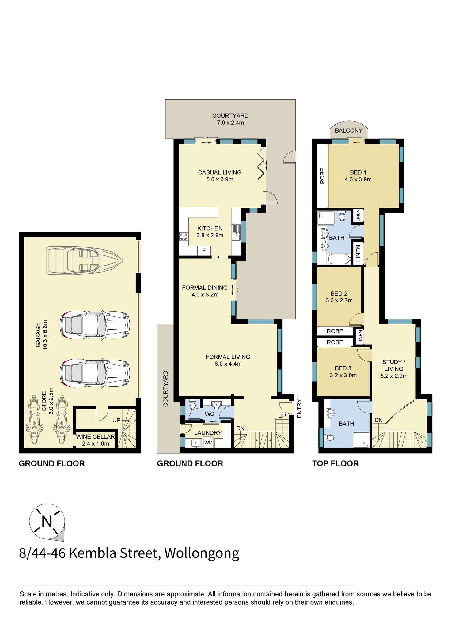 Floorplan of Homely townhouse listing, 8/44-46 Kembla Street, Wollongong NSW 2500