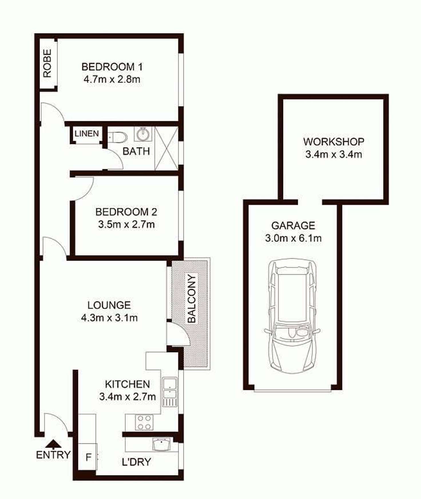 Floorplan of Homely unit listing, 15/4 Union Street, West Ryde NSW 2114