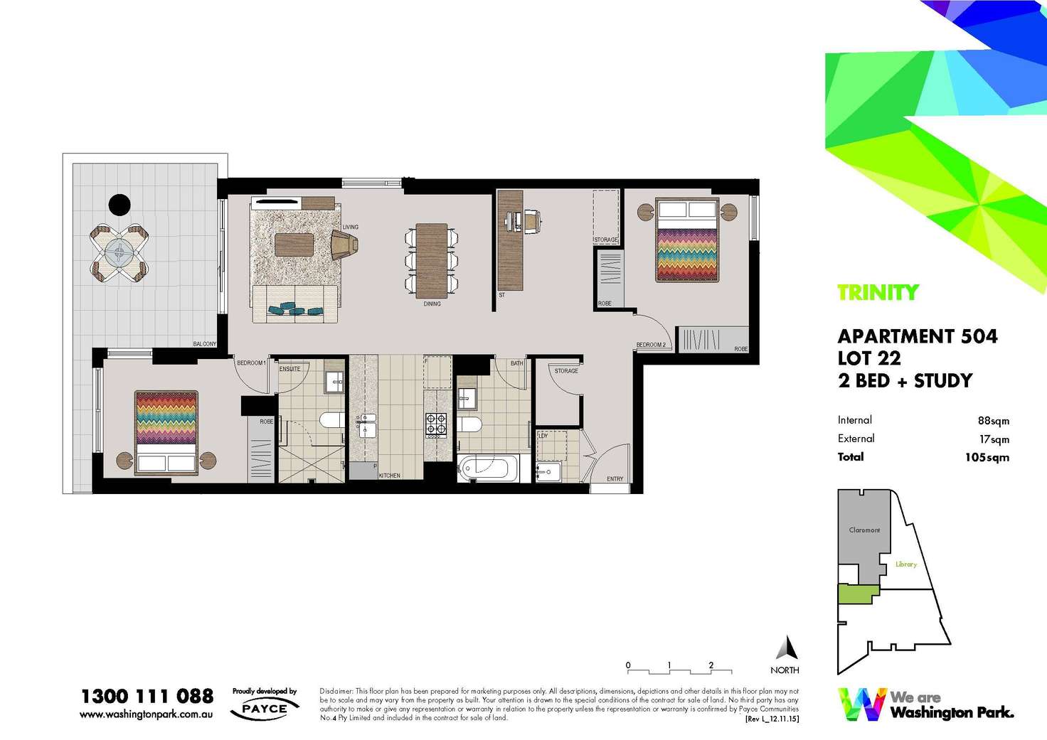 Floorplan of Homely apartment listing, 504/11A Washington Avenue, Riverwood NSW 2210