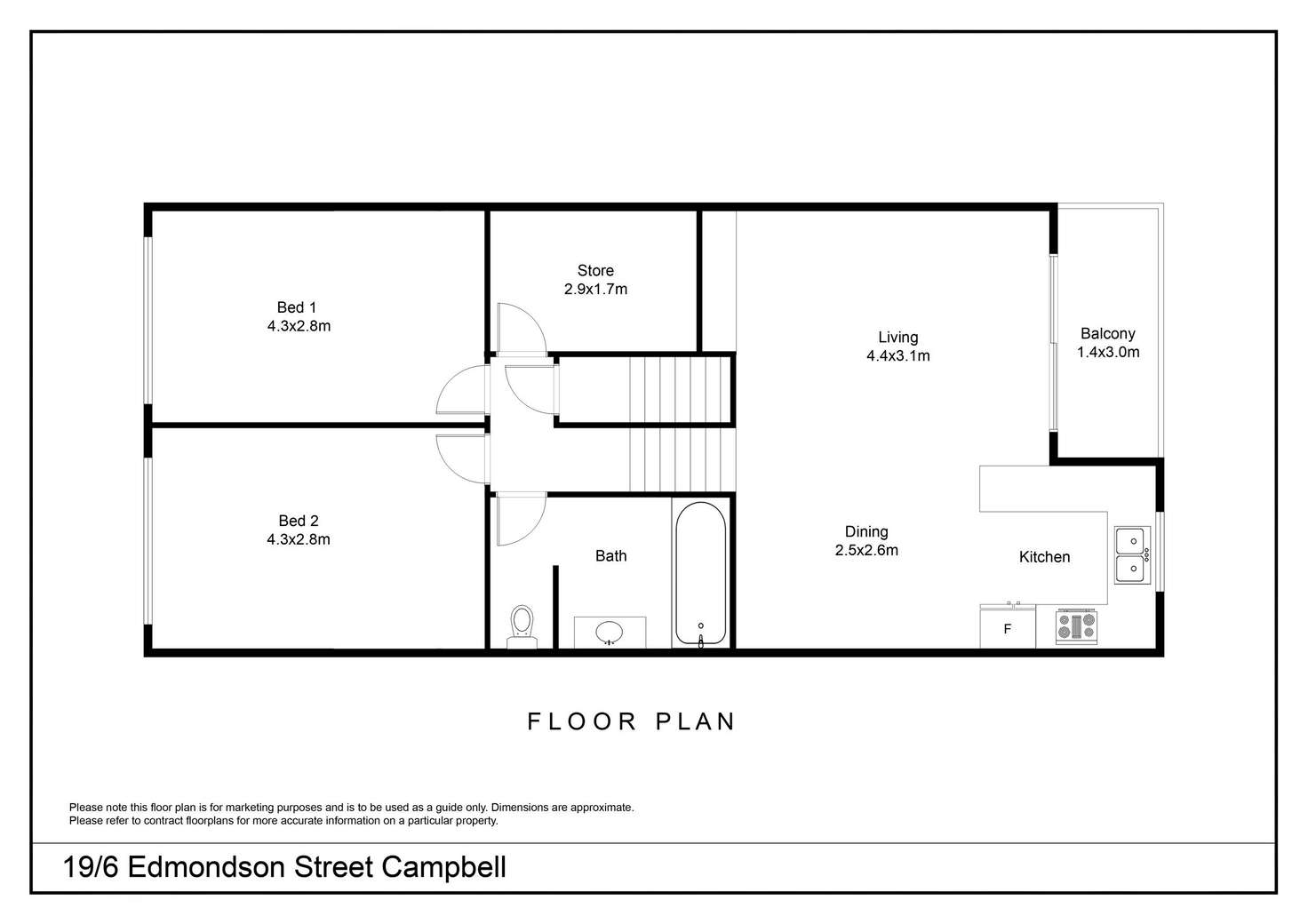 Floorplan of Homely apartment listing, 19/6 Edmondson Street, Campbell ACT 2612