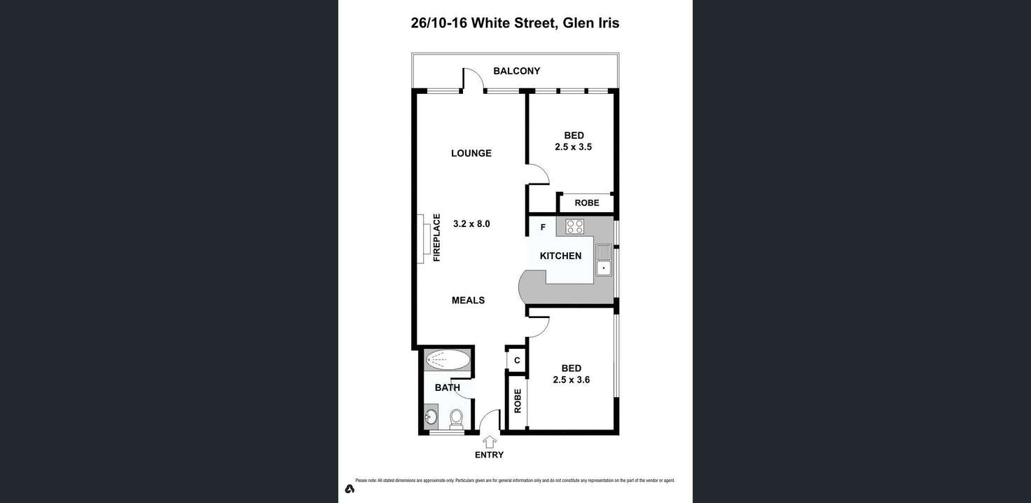 Floorplan of Homely apartment listing, 26/10-16 White Street, Glen Iris VIC 3146