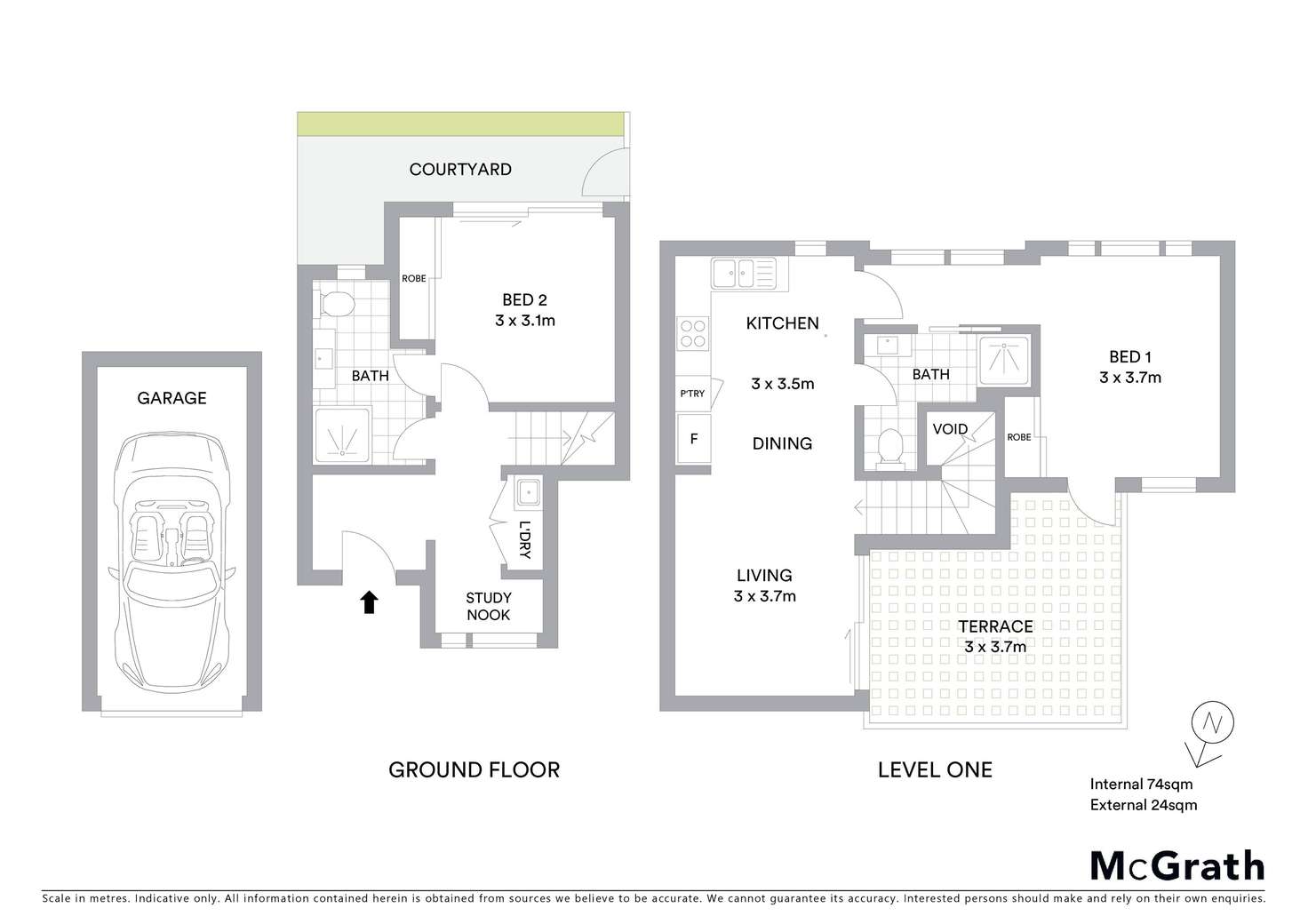 Floorplan of Homely townhouse listing, 4/116 Roberts Street, Yarraville VIC 3013