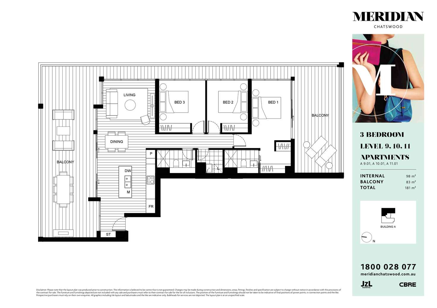 Floorplan of Homely apartment listing, A801/2 Oliver Road, Chatswood NSW 2067