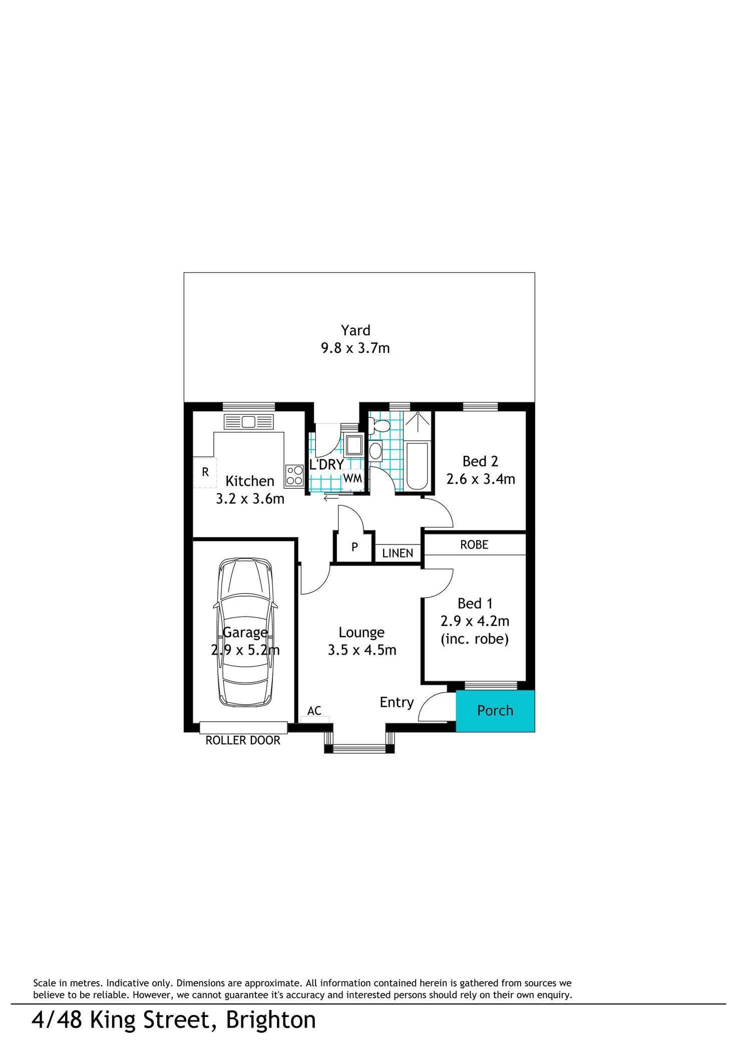 Floorplan of Homely unit listing, 4/48 King Street, Brighton SA 5048