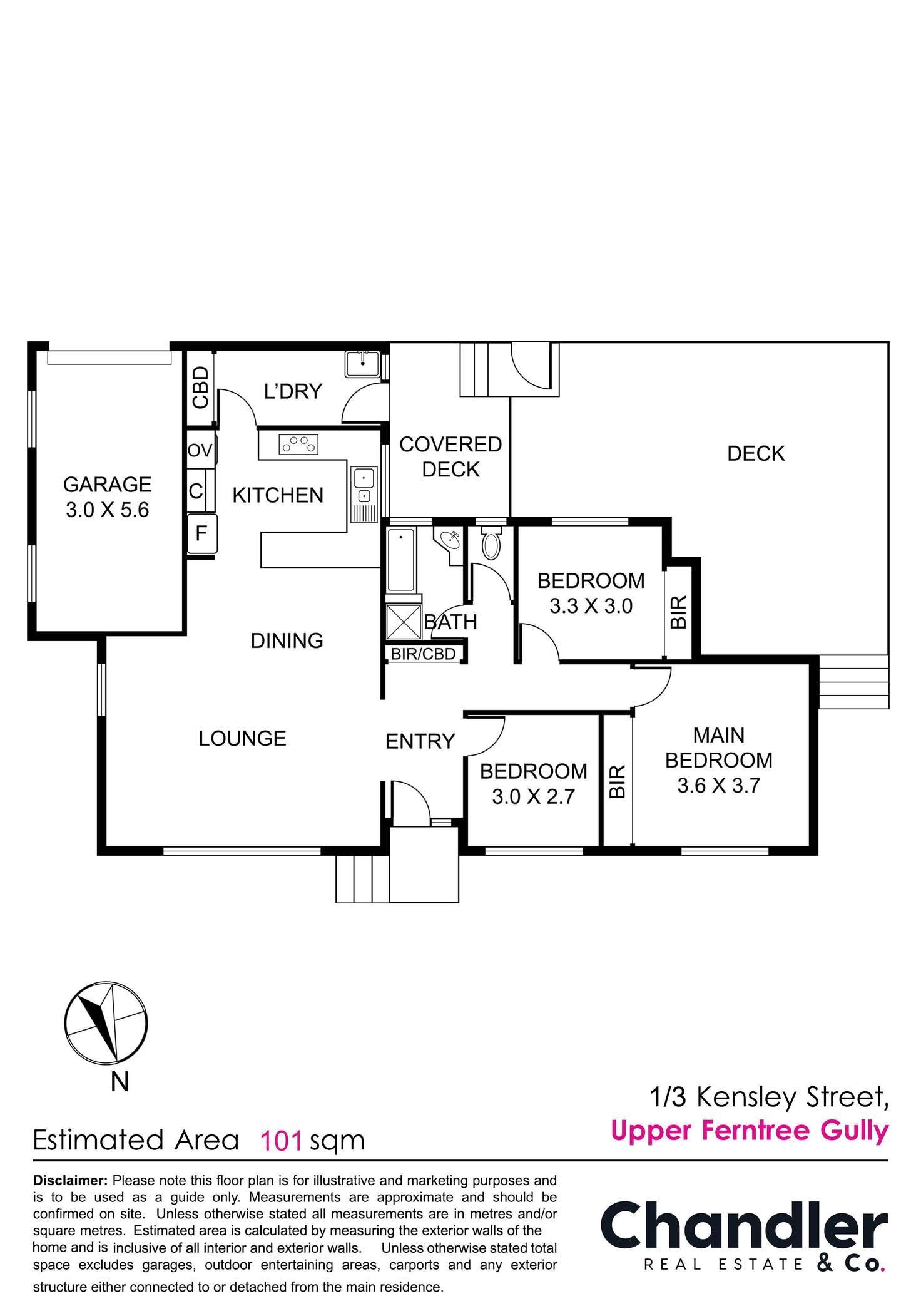 Floorplan of Homely house listing, 1/3 Kensley Street, Upper Ferntree Gully VIC 3156