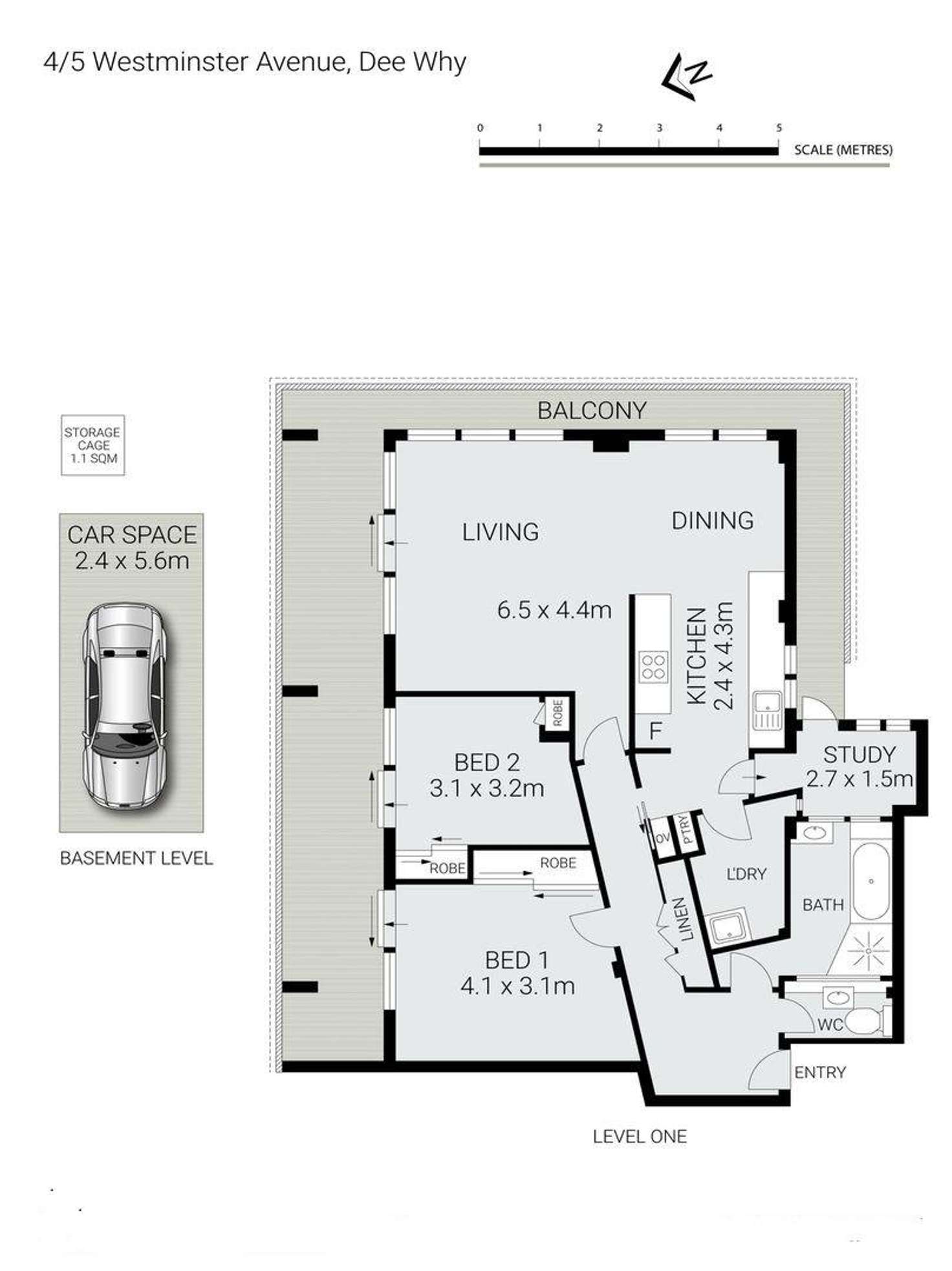 Floorplan of Homely apartment listing, 4/5 Westminster Avenue, Dee Why NSW 2099