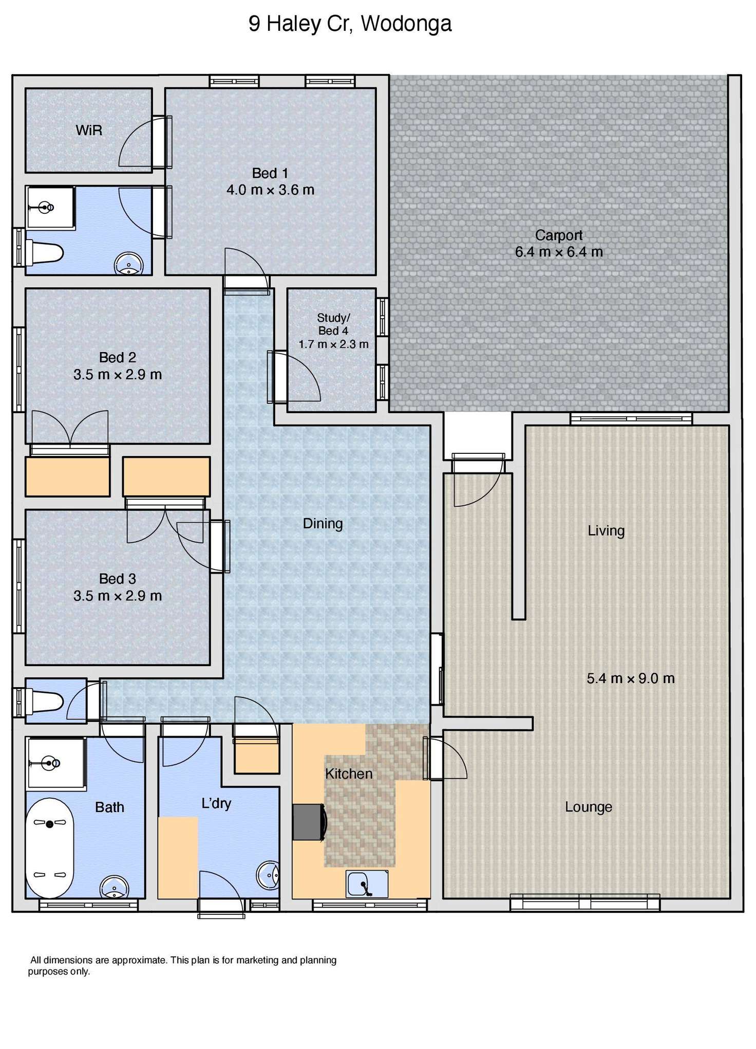 Floorplan of Homely house listing, 9 Haley Crescent, Wodonga VIC 3690