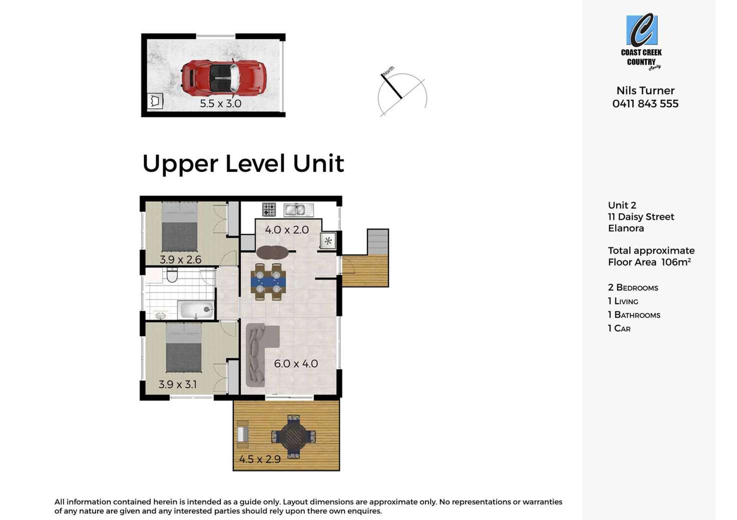 Floorplan of Homely apartment listing, 2/11 Daisy Street, Elanora QLD 4221