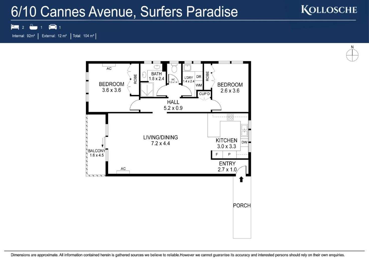 Floorplan of Homely apartment listing, 6/10 Cannes Avenue, Surfers Paradise QLD 4217