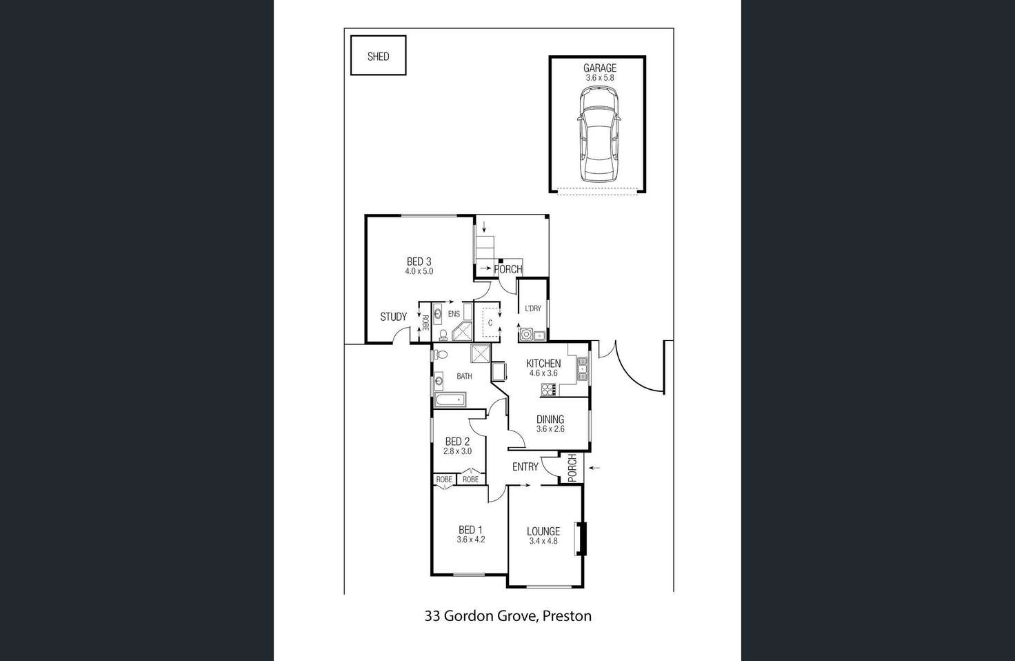 Floorplan of Homely house listing, 33 Gordon Grove, Preston VIC 3072