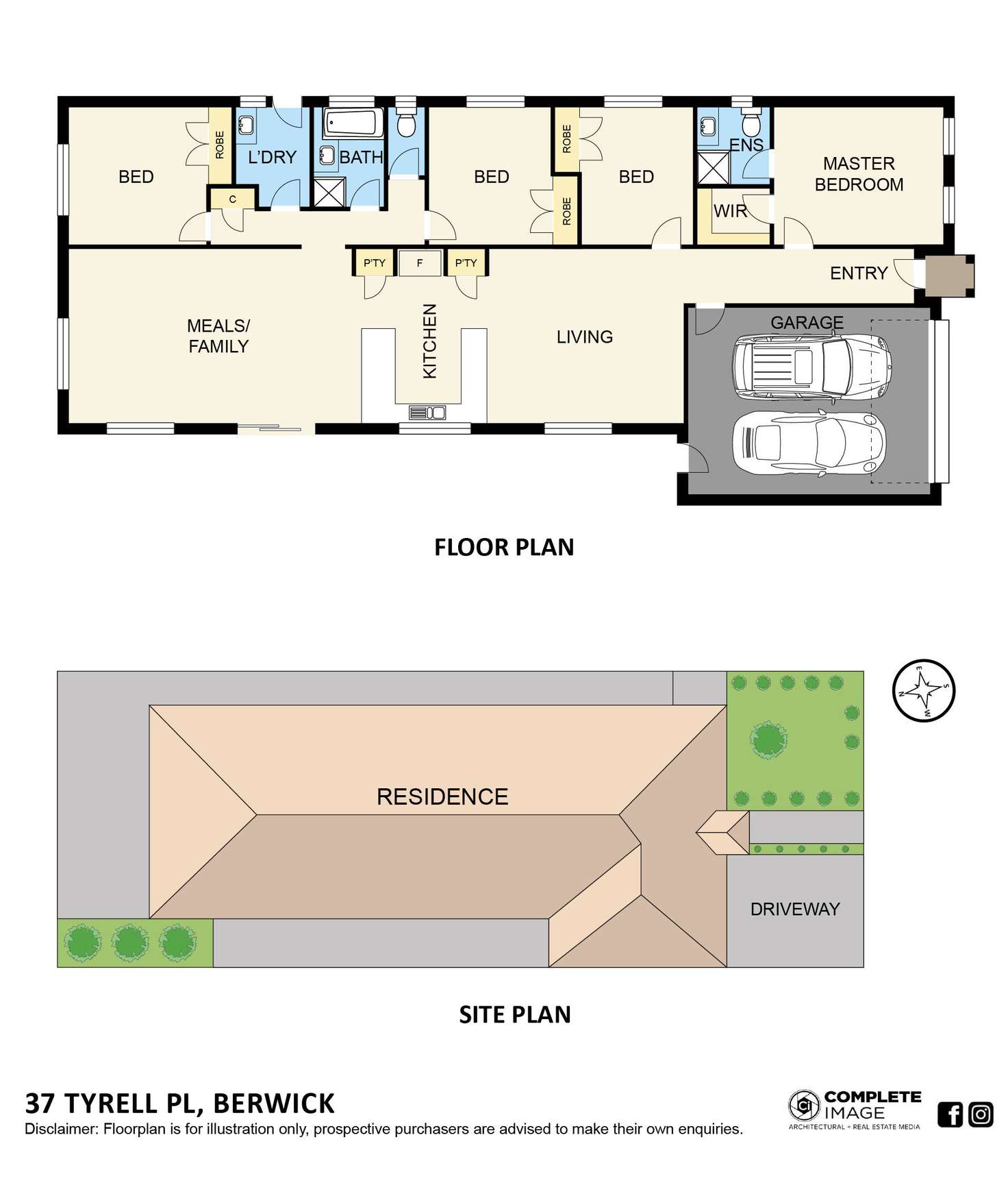 Floorplan of Homely house listing, 37 Tyrell Place, Berwick VIC 3806