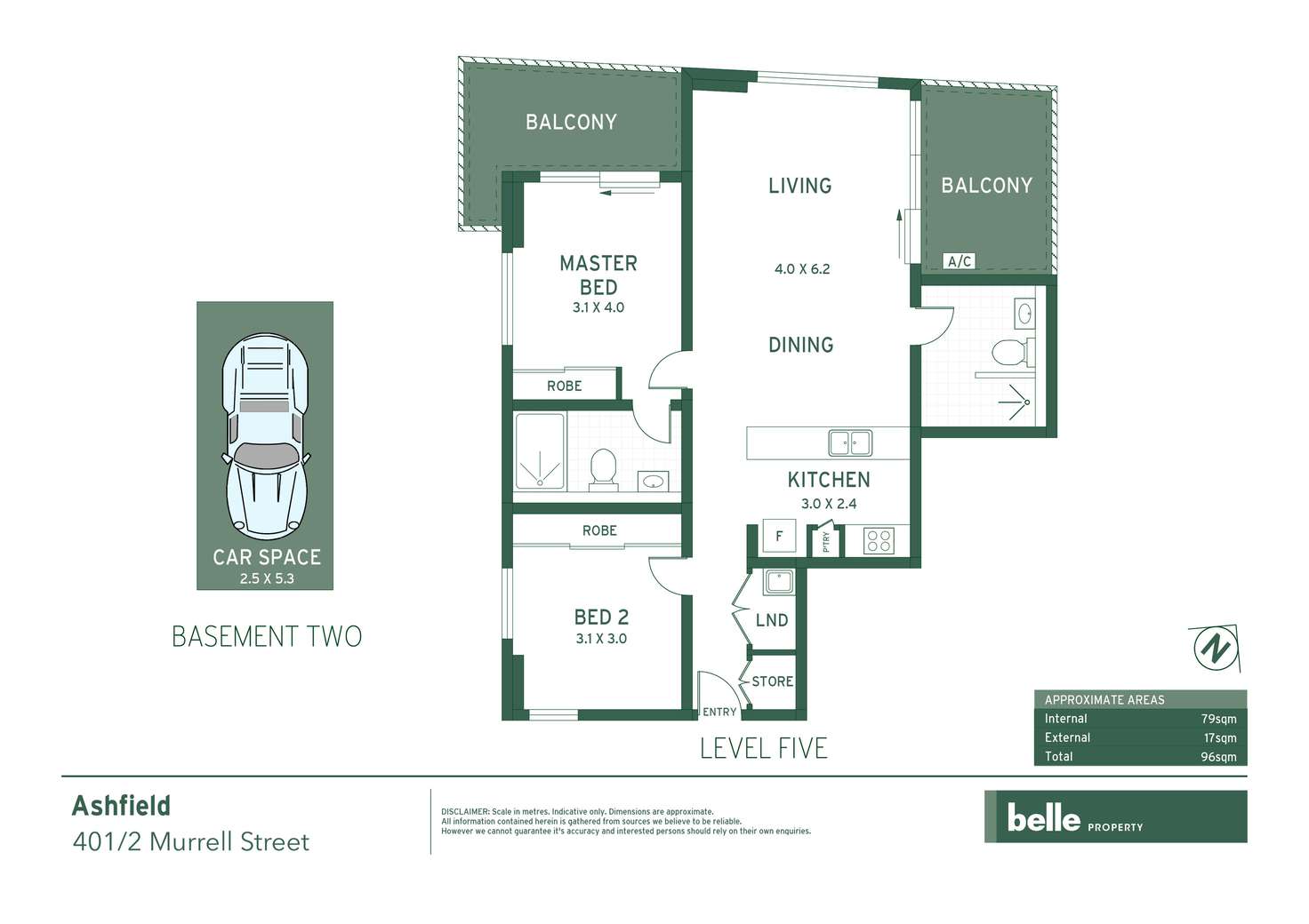 Floorplan of Homely apartment listing, 401/2 Murrell Street, Ashfield NSW 2131