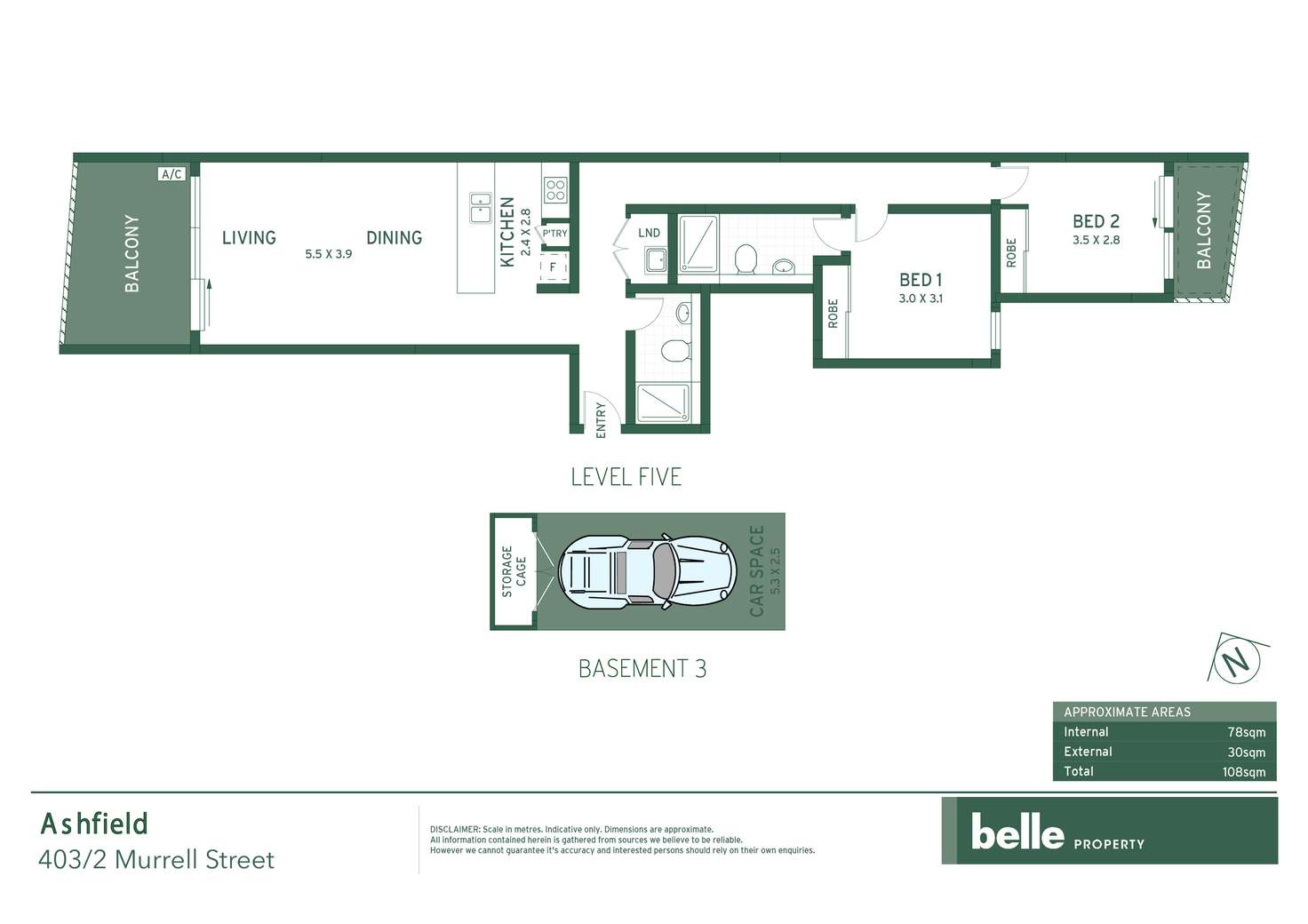 Floorplan of Homely apartment listing, 403/2 Murrell Street, Ashfield NSW 2131