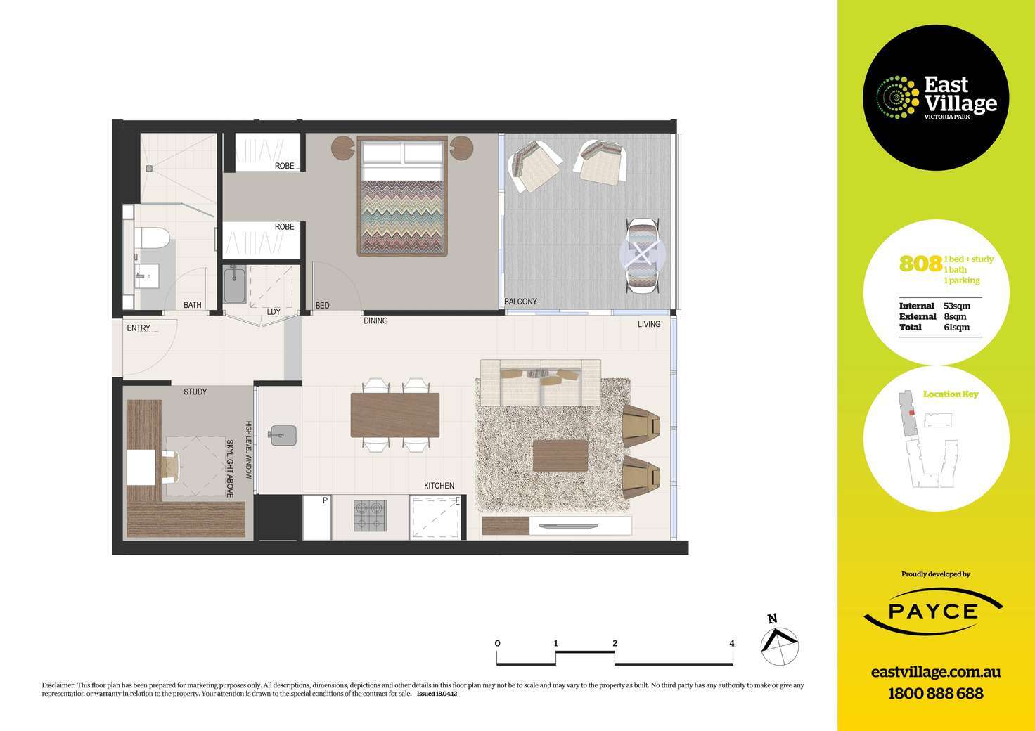 Floorplan of Homely apartment listing, 808/2 Defries Avenue, Zetland NSW 2017