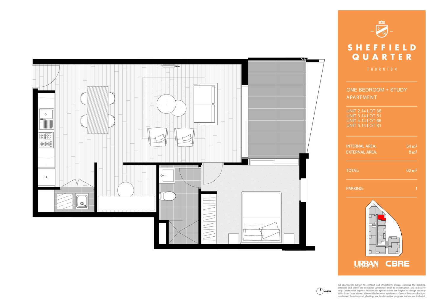 Floorplan of Homely apartment listing, 314/60 Lord Sheffield Circuit, Penrith NSW 2750