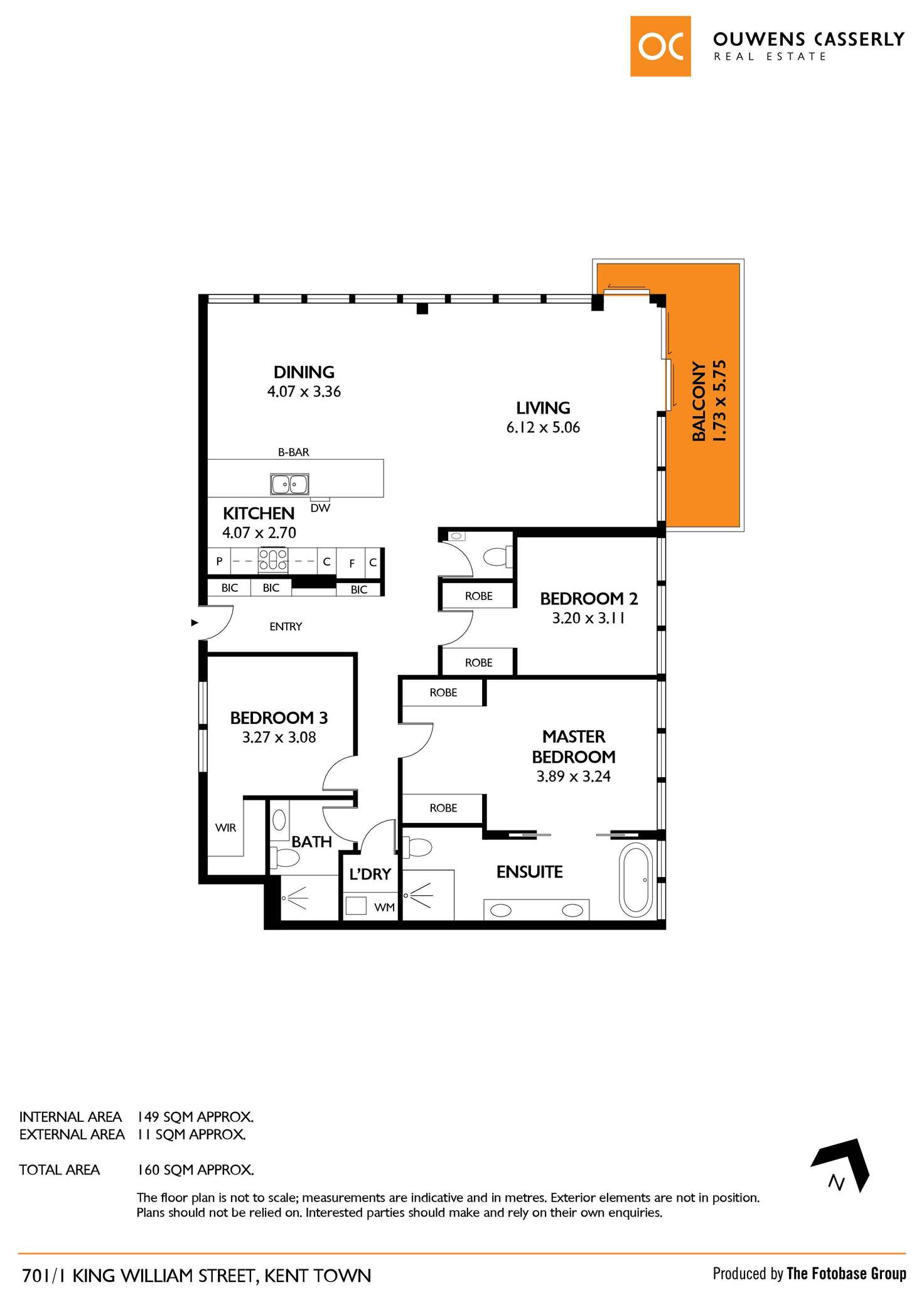 Floorplan of Homely apartment listing, 701/1 King William Street, Kent Town SA 5067