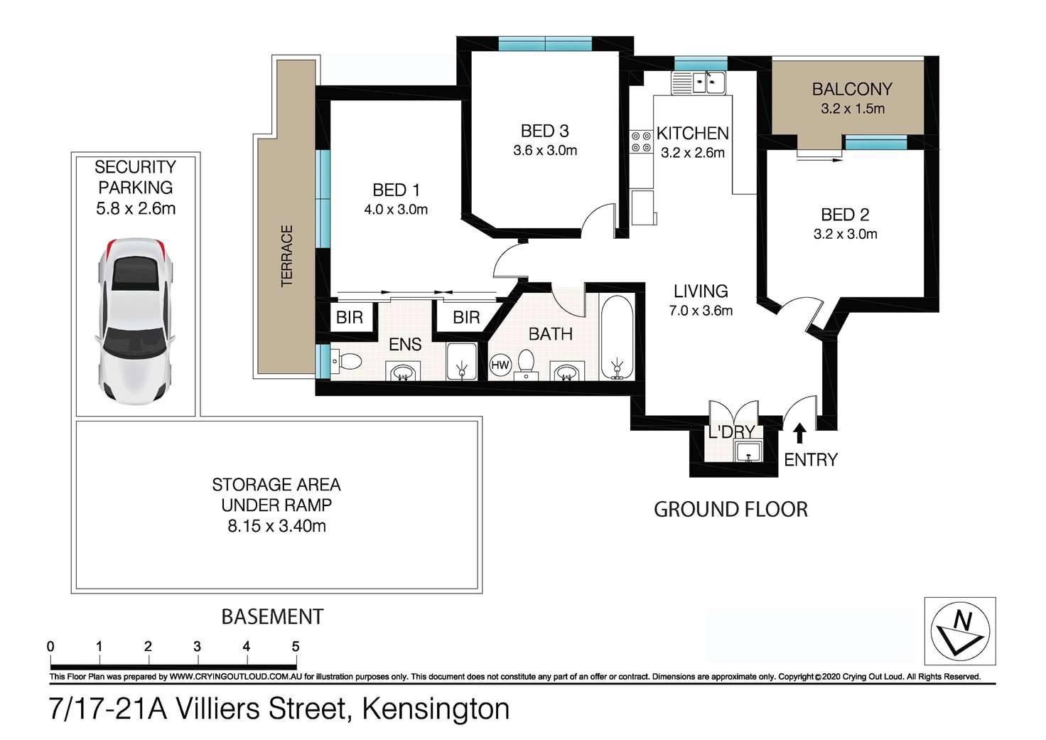 Floorplan of Homely apartment listing, 7/17-21A Villiers Street, Kensington NSW 2033