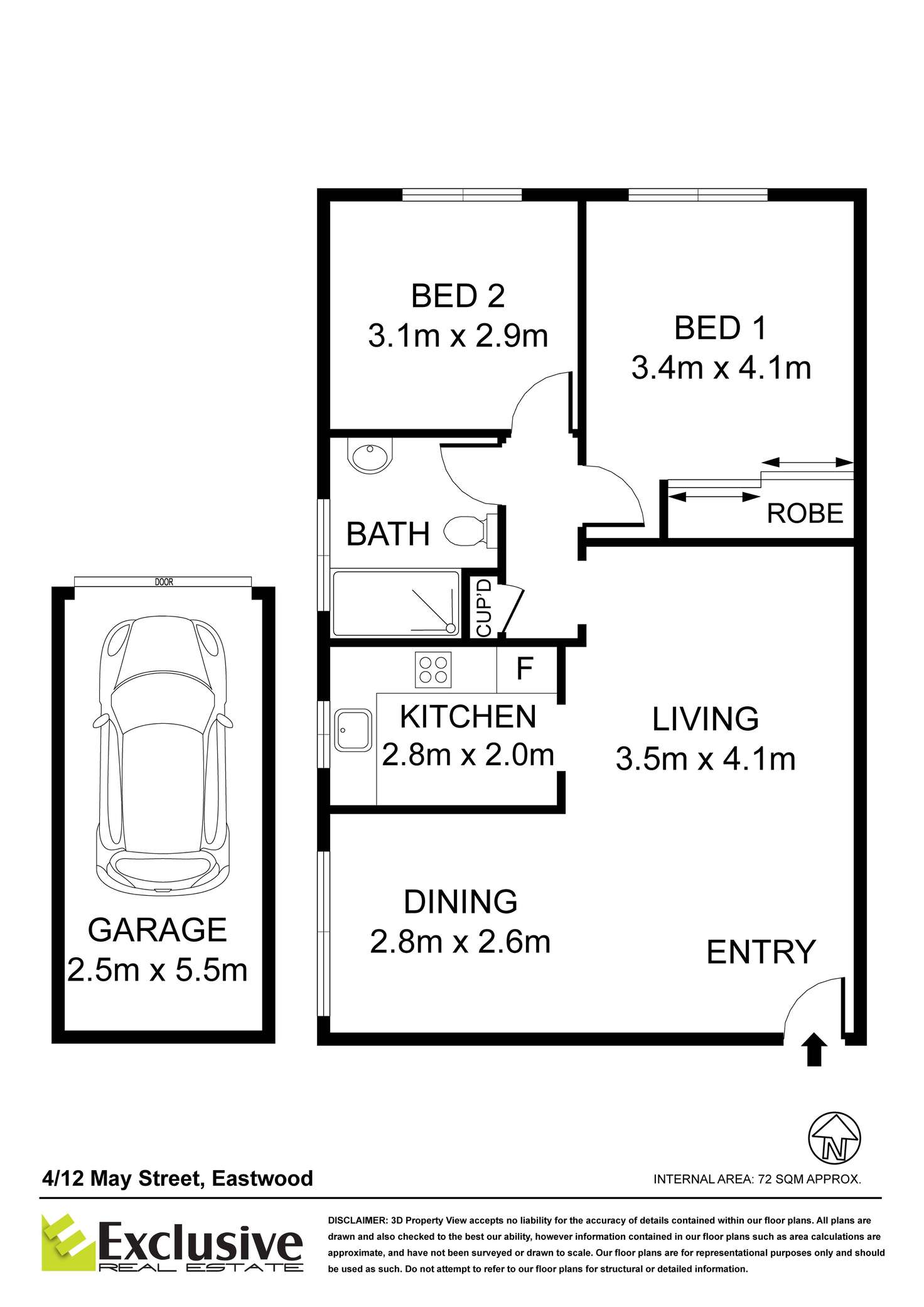 Floorplan of Homely unit listing, 4/12 May Street, Eastwood NSW 2122