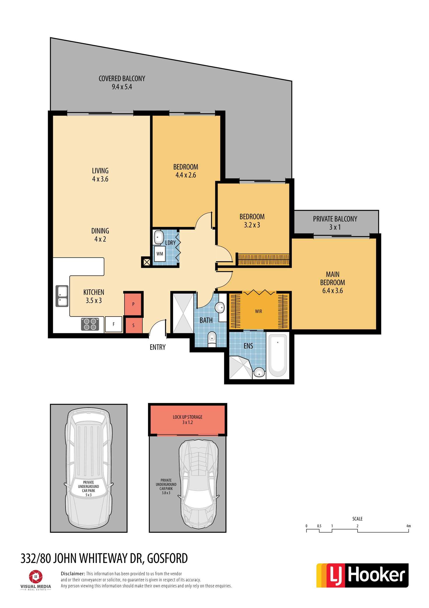 Floorplan of Homely unit listing, 332/80 John Whiteway Drive, Gosford NSW 2250