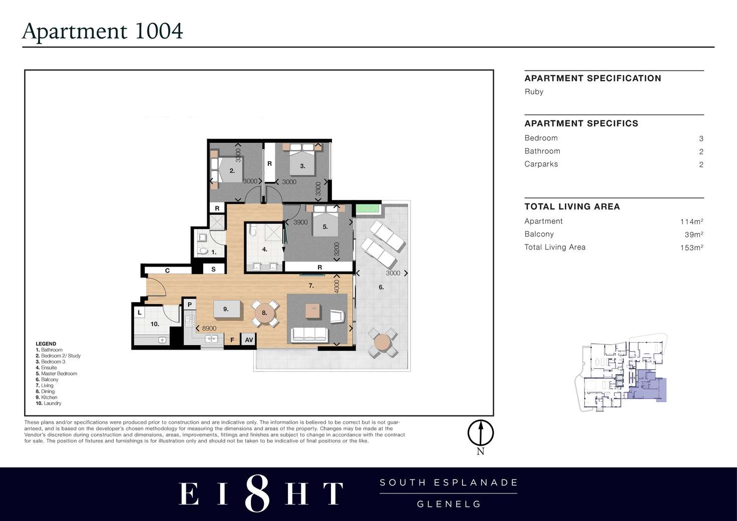 Floorplan of Homely apartment listing, Level 10/1004/8 South Esplanade, Glenelg SA 5045