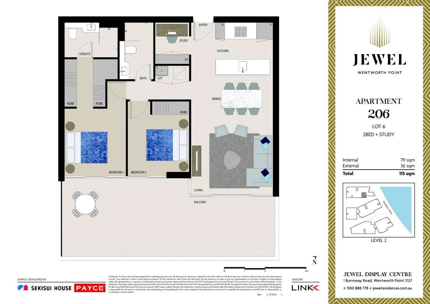 Floorplan of Homely apartment listing, A206/1 Burroway Road, Wentworth Point NSW 2127