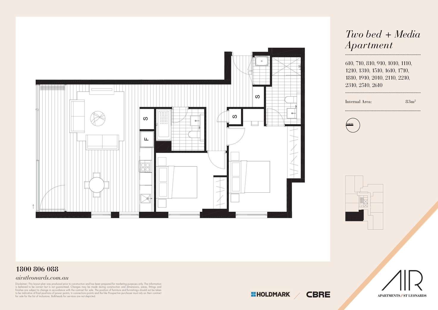 Floorplan of Homely apartment listing, 1310/10 Atchison Street, St Leonards NSW 2065