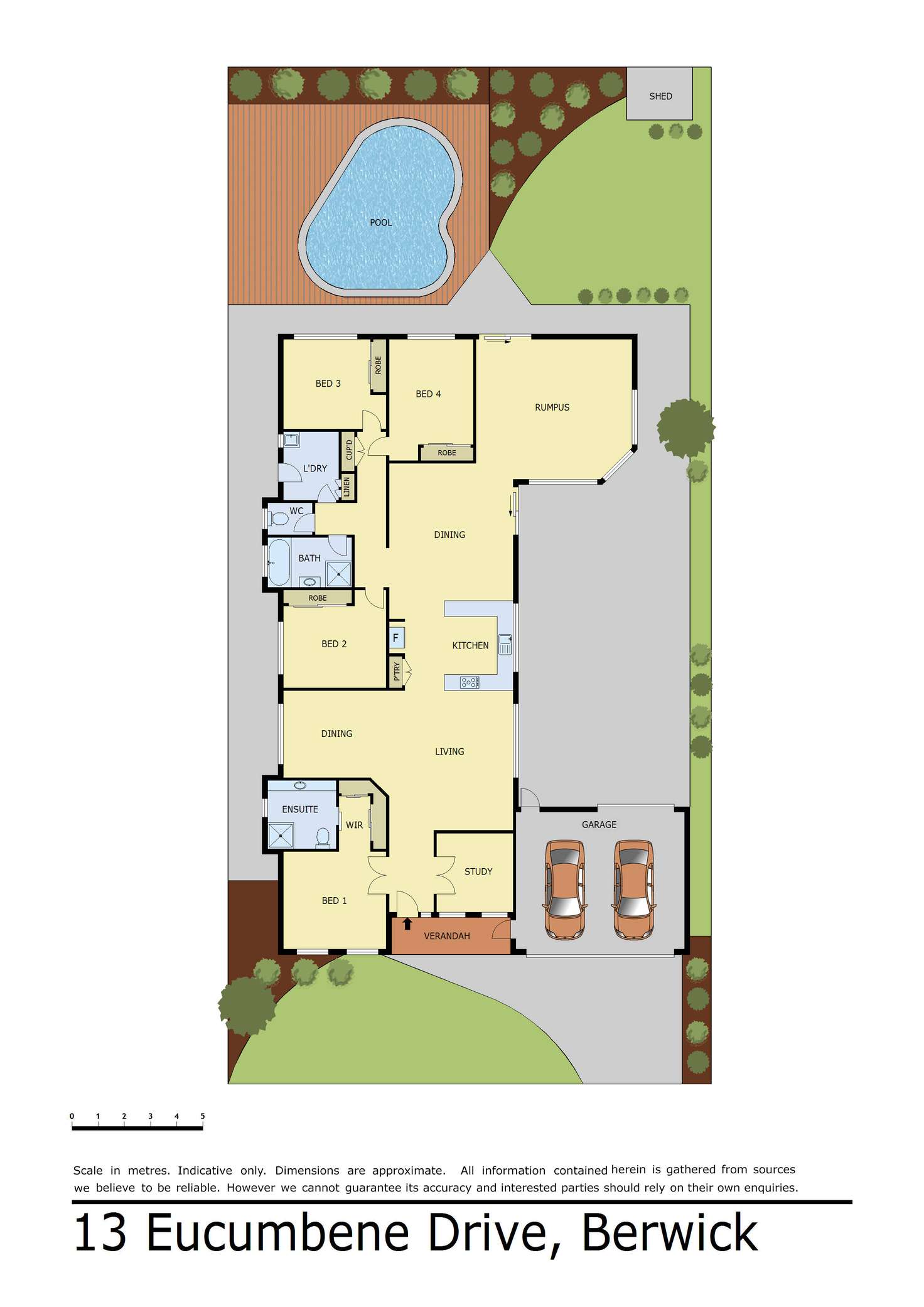 Floorplan of Homely house listing, 13 Eucumbene Drive, Berwick VIC 3806