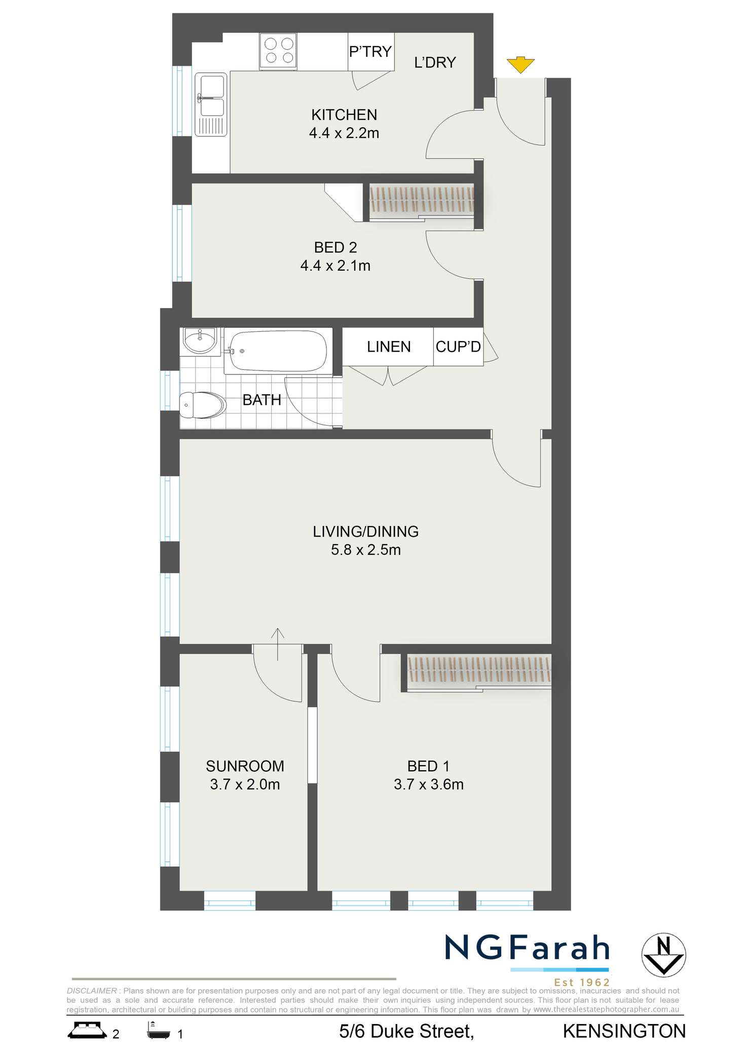 Floorplan of Homely apartment listing, 5/6 Duke Street, Kensington NSW 2033