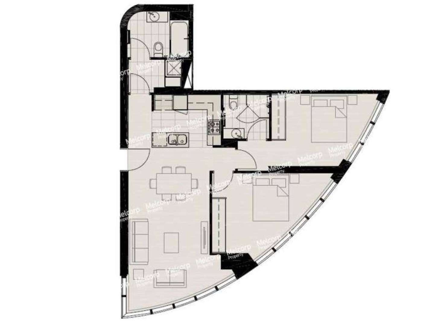 Floorplan of Homely apartment listing, 4007/35 Queensbridge Street, Southbank VIC 3006