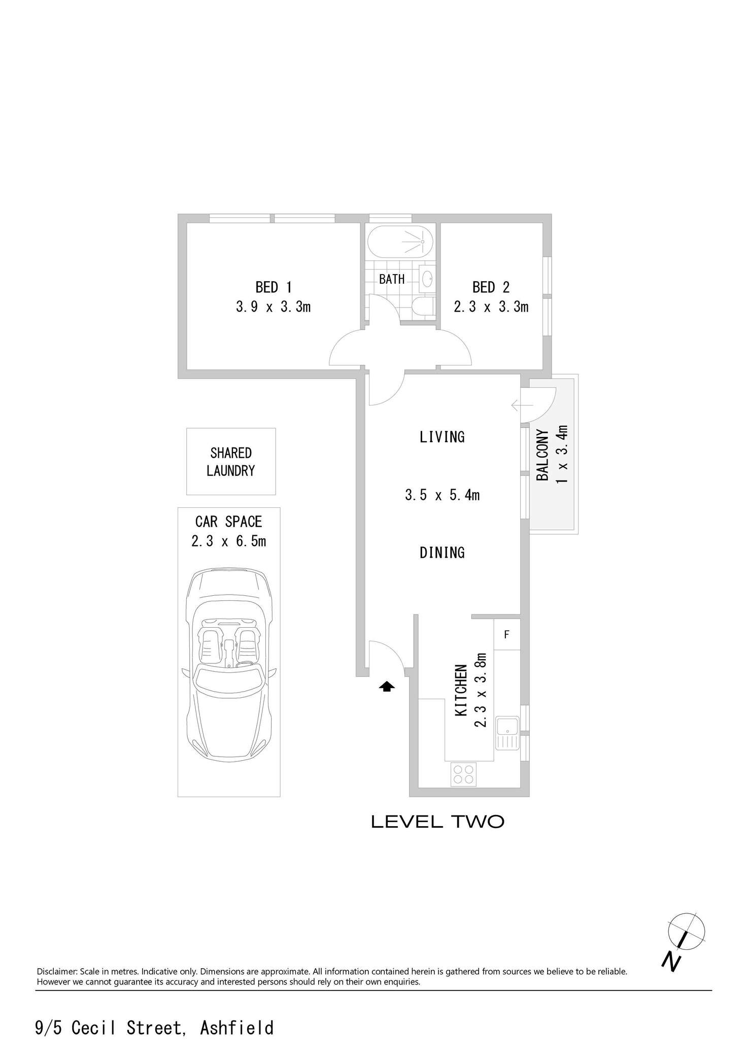 Floorplan of Homely apartment listing, 9/5 Cecil Street, Ashfield NSW 2131