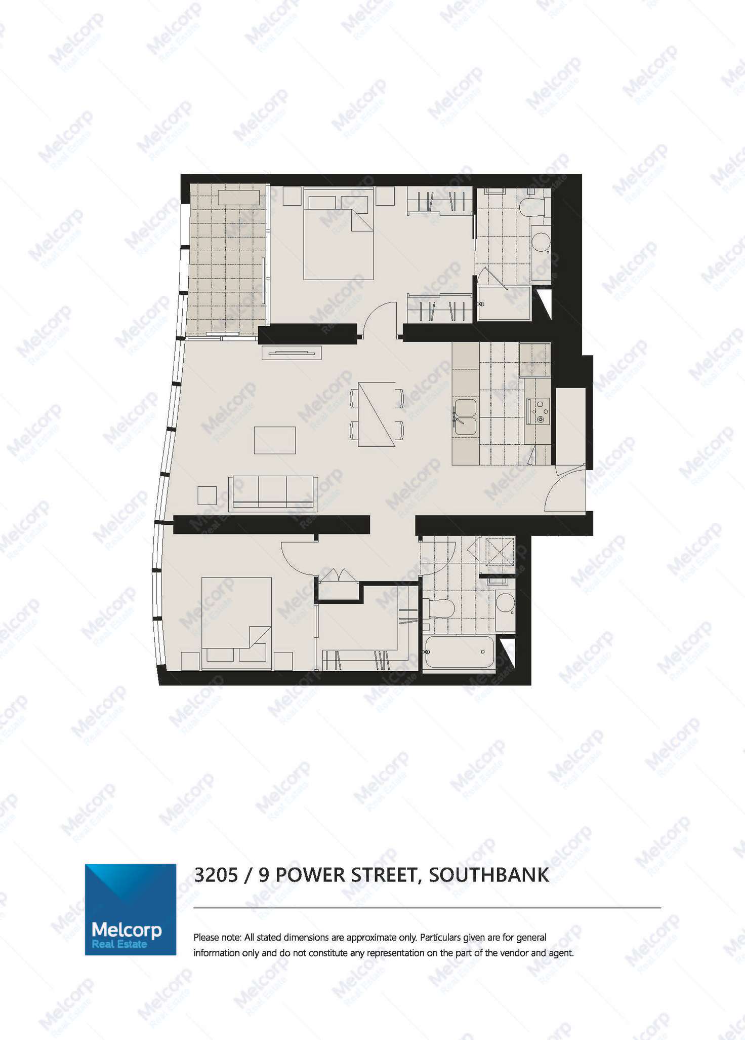 Floorplan of Homely apartment listing, 3205/9 Power Street, Southbank VIC 3006