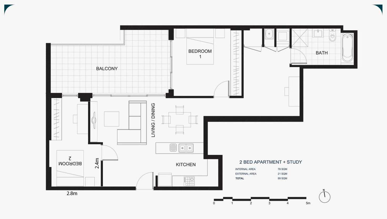 Floorplan of Homely apartment listing, Level 5/248 Coward Street, Mascot NSW 2020